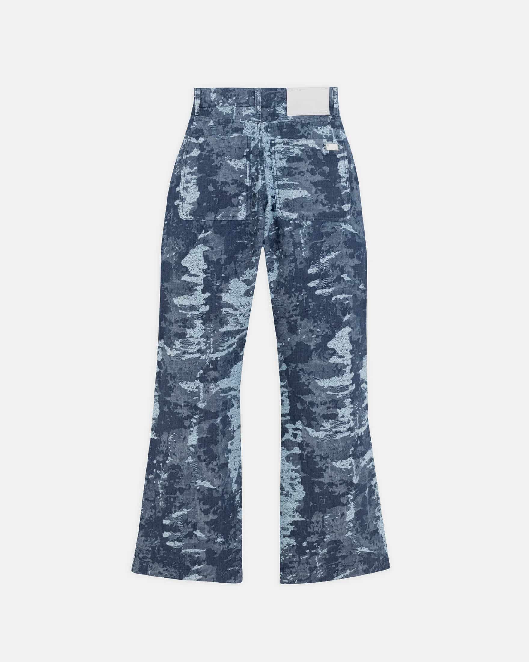 W Capsule Basic Jacquard Wide Jeans Cammo Blue - miniatura 3