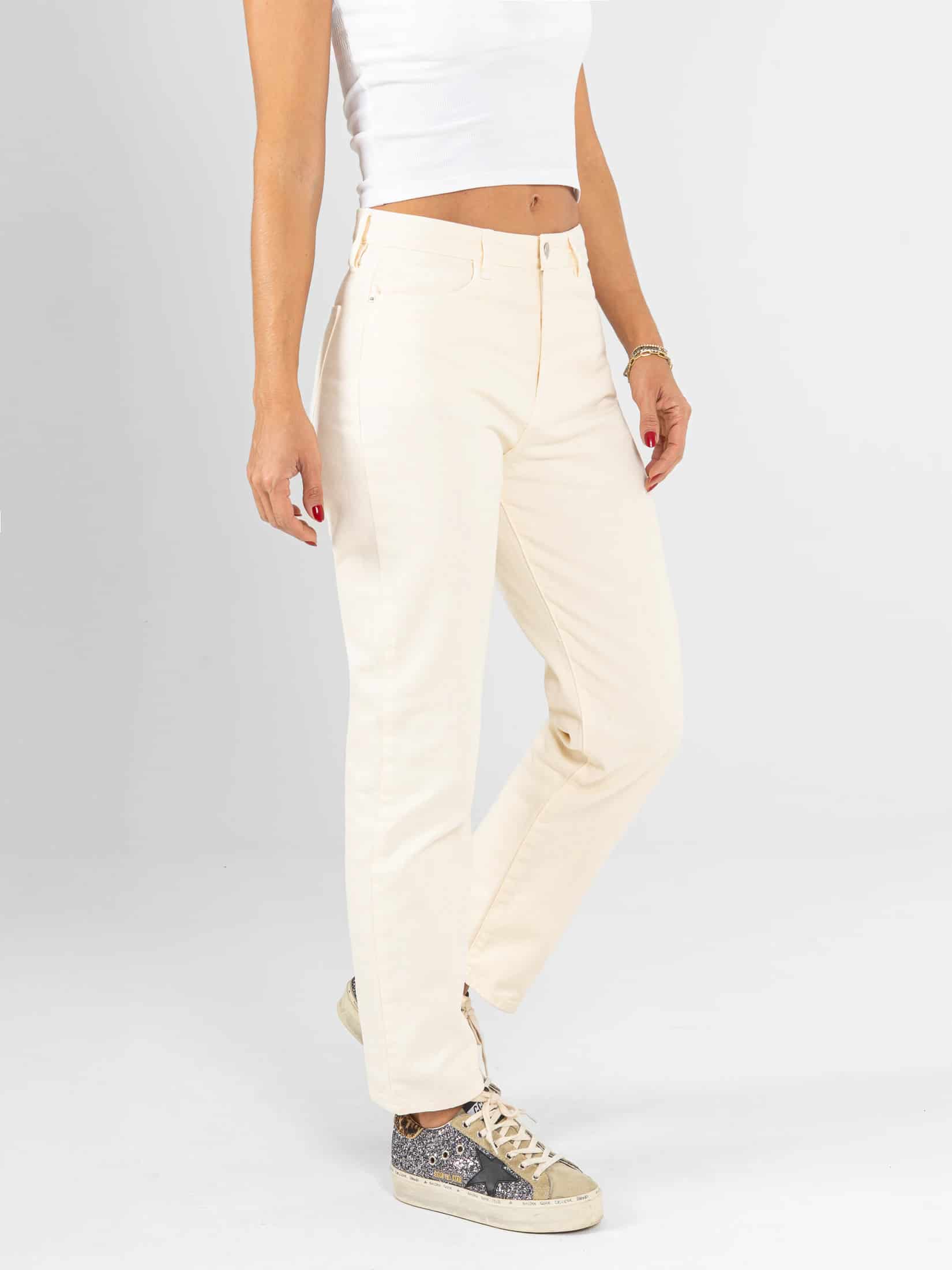 Ref: 0620403 Pantalón Mom fit, slim cropped, rígido, tiro alto, tono beige - miniatura 3