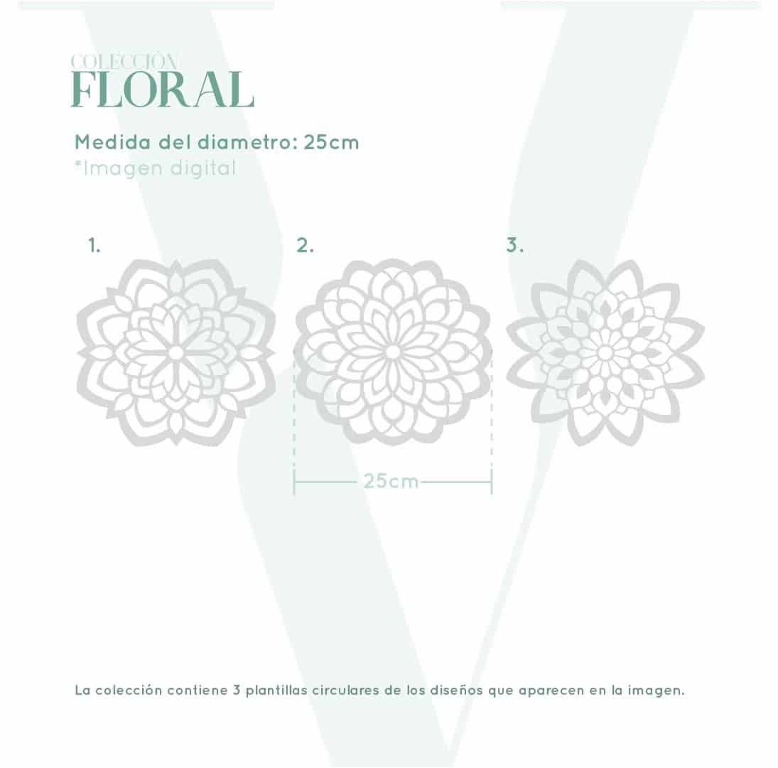 Plantillas para pintar, Vamarú Stencils, Colección Floral 25cm y 48cm, 2und - miniatura 2
