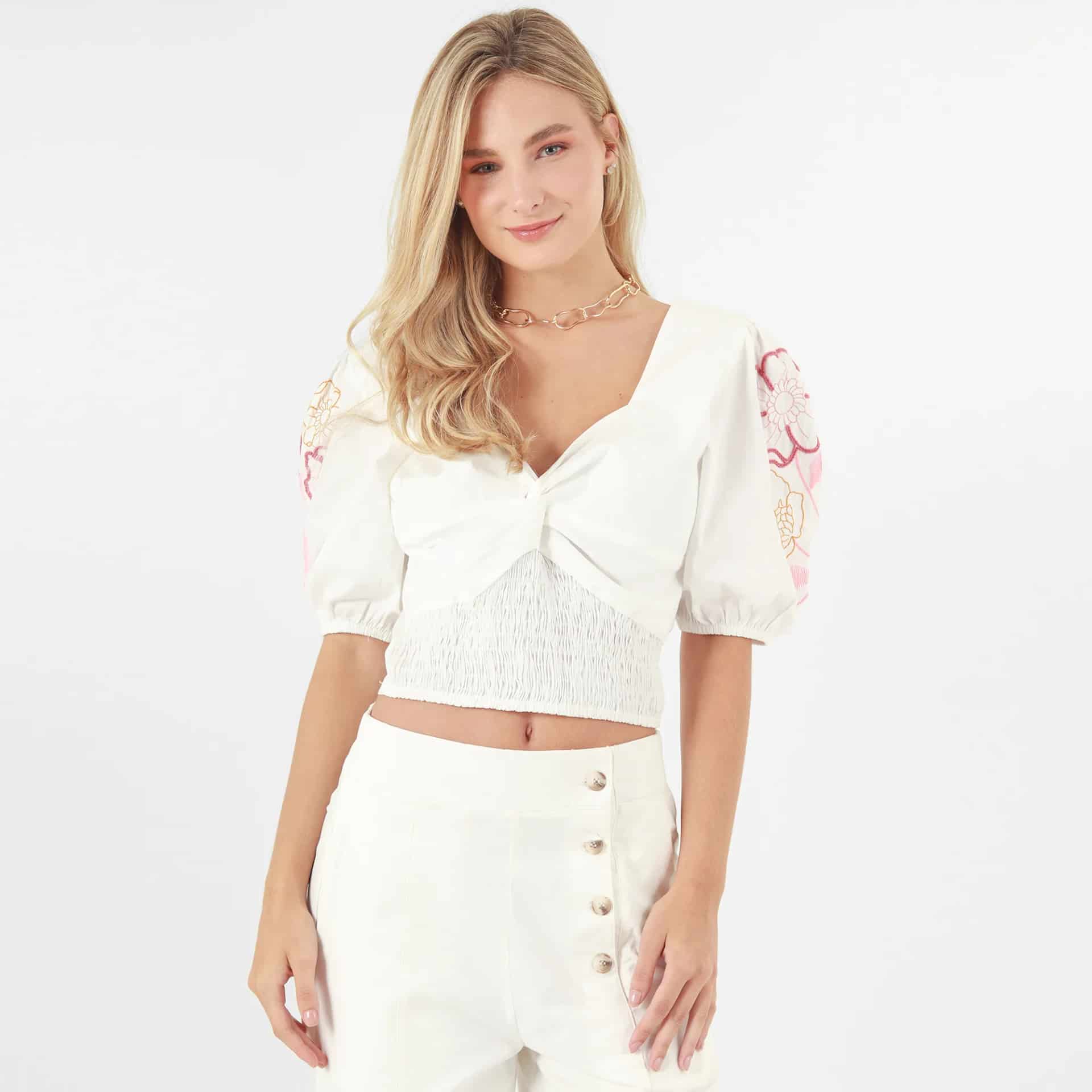 Blusa Cuello Corazon Manga 3cuartos - miniatura 3