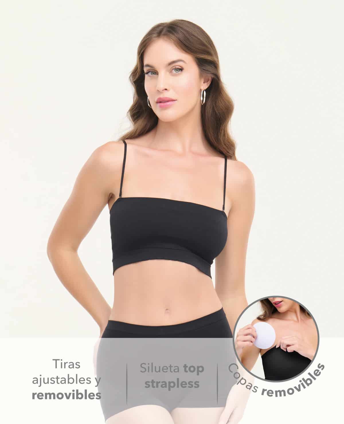 Top Seamless | 2 en 1 | Copas Removibles | Tiras Ajustables y Removibles - miniatura 2
