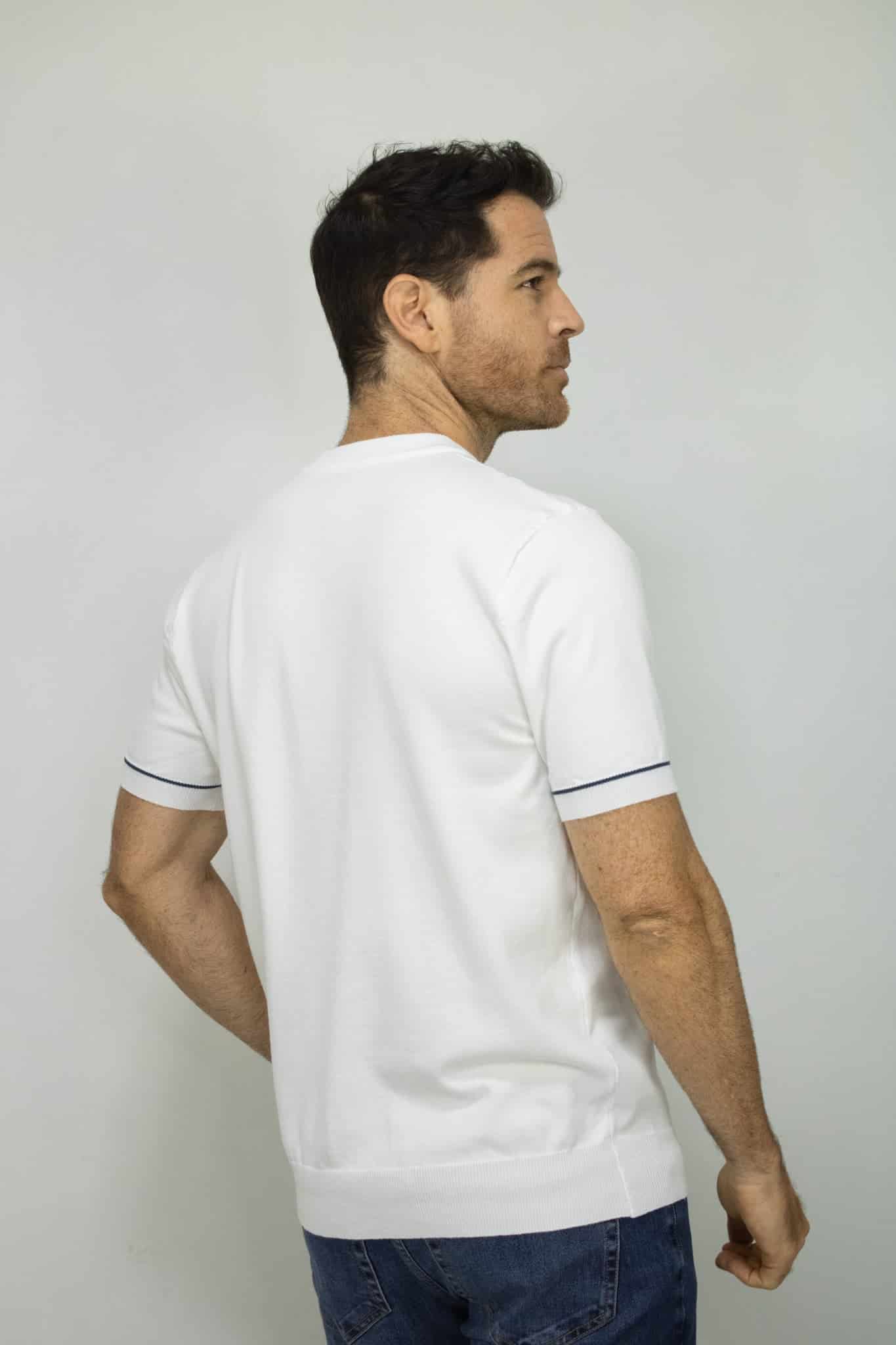 CAMISETA TEJIDA BLANCA PARA HOMBRE - miniatura 3