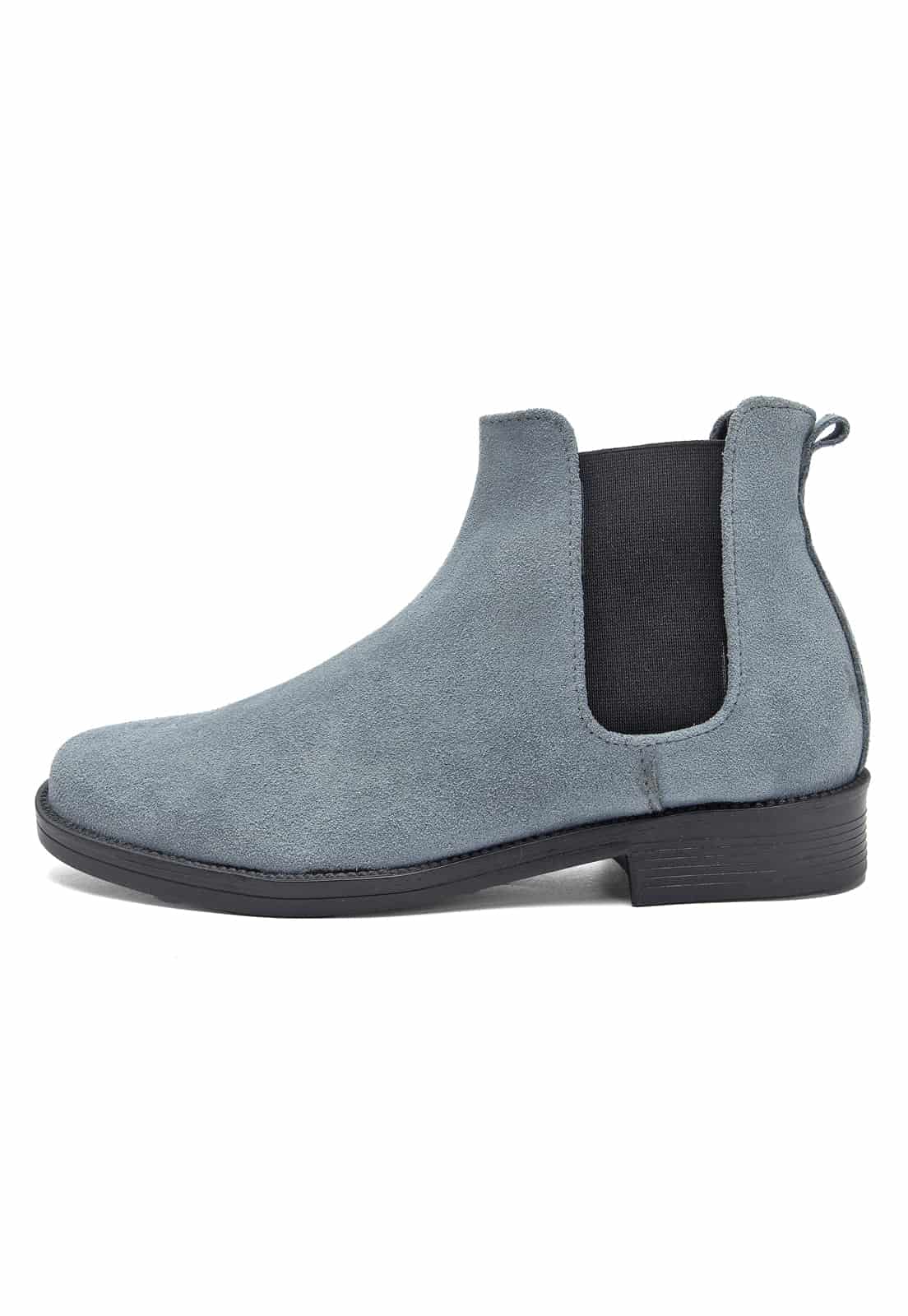 Botines chelsea gris en gamuza. - miniatura 2