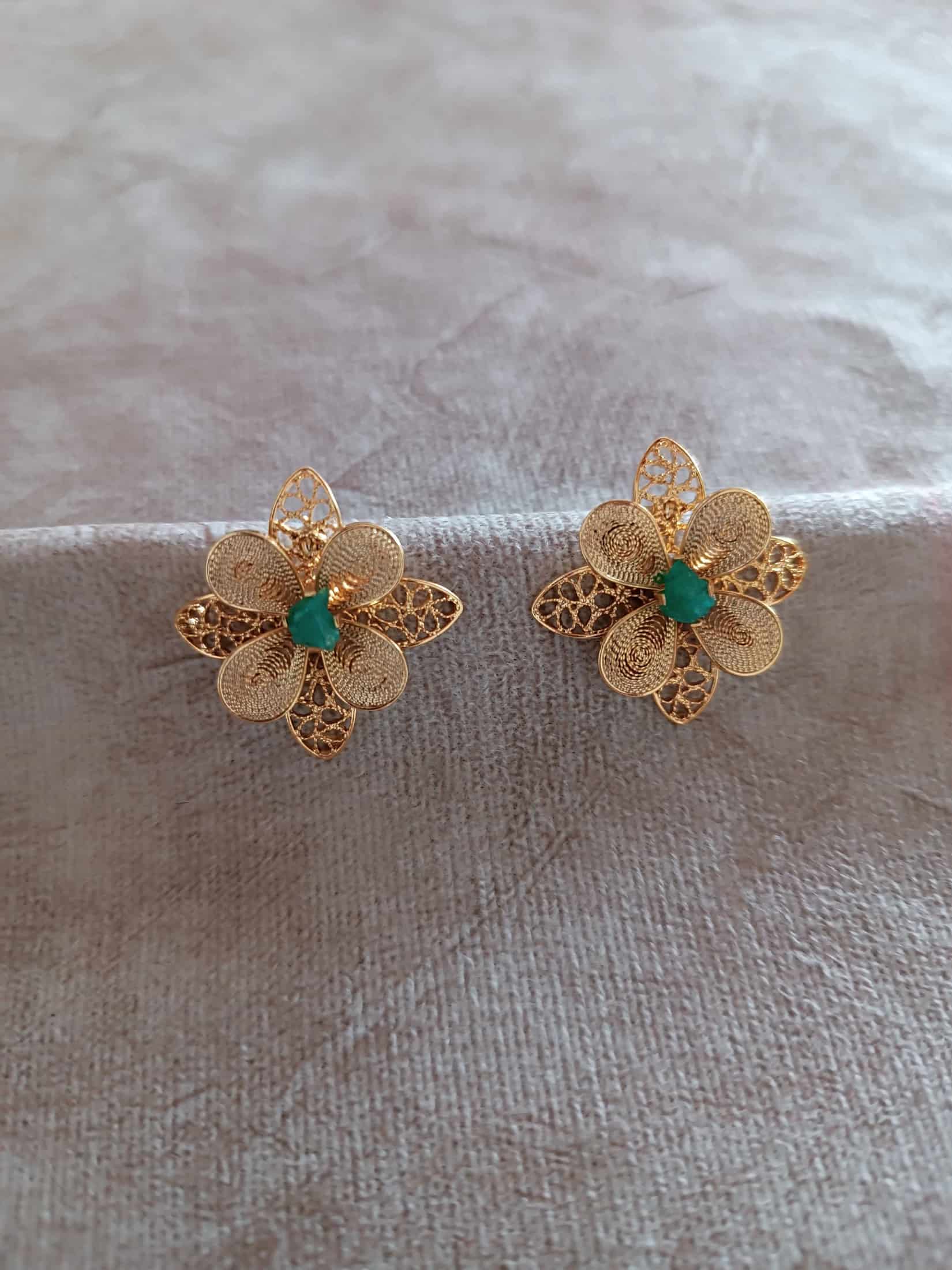 Aretes filigrana y esmeralda,  Nacira - miniatura 4