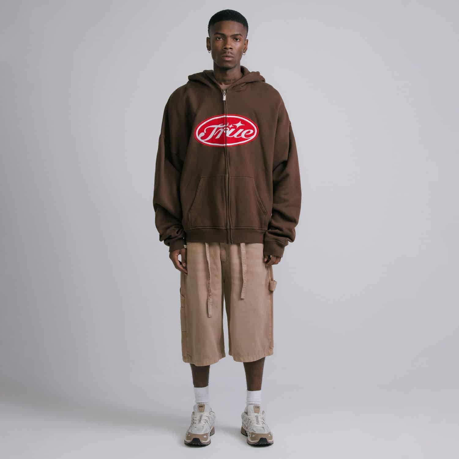 True Stamp Zipper Hoodie - Brown - miniatura 5