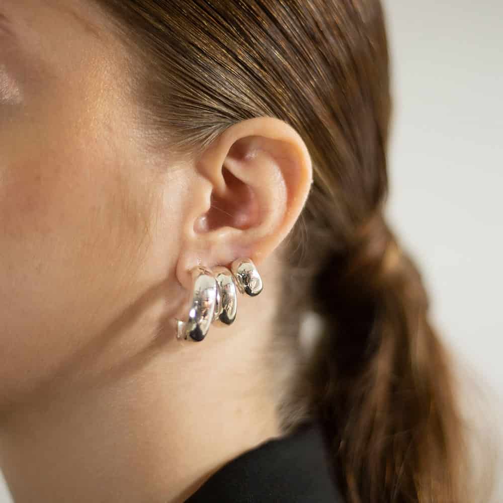 Silver Everyday Medium Hoops - miniatura 2