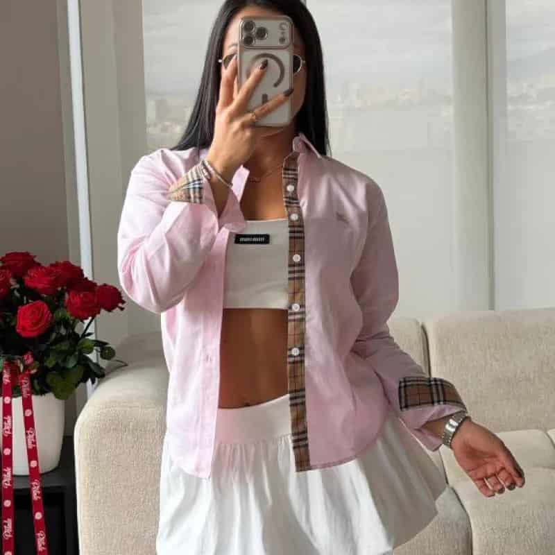 CAMISERA BURBERRY ROSADA - miniatura 2