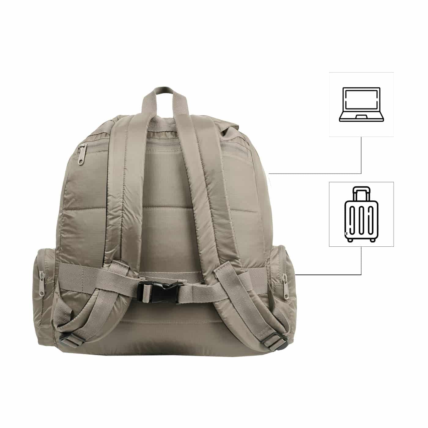 Morral Mochilero Pequeno Citybags Beige - miniatura 4