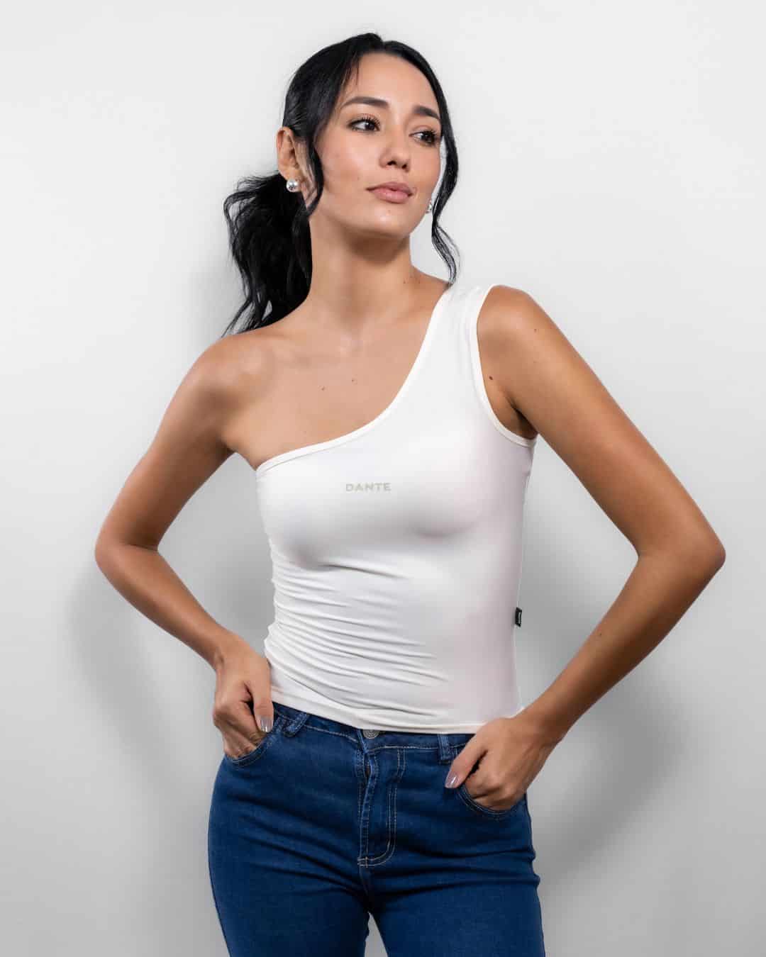 Top Antimanchas Ivory One Shoulder - miniatura 3