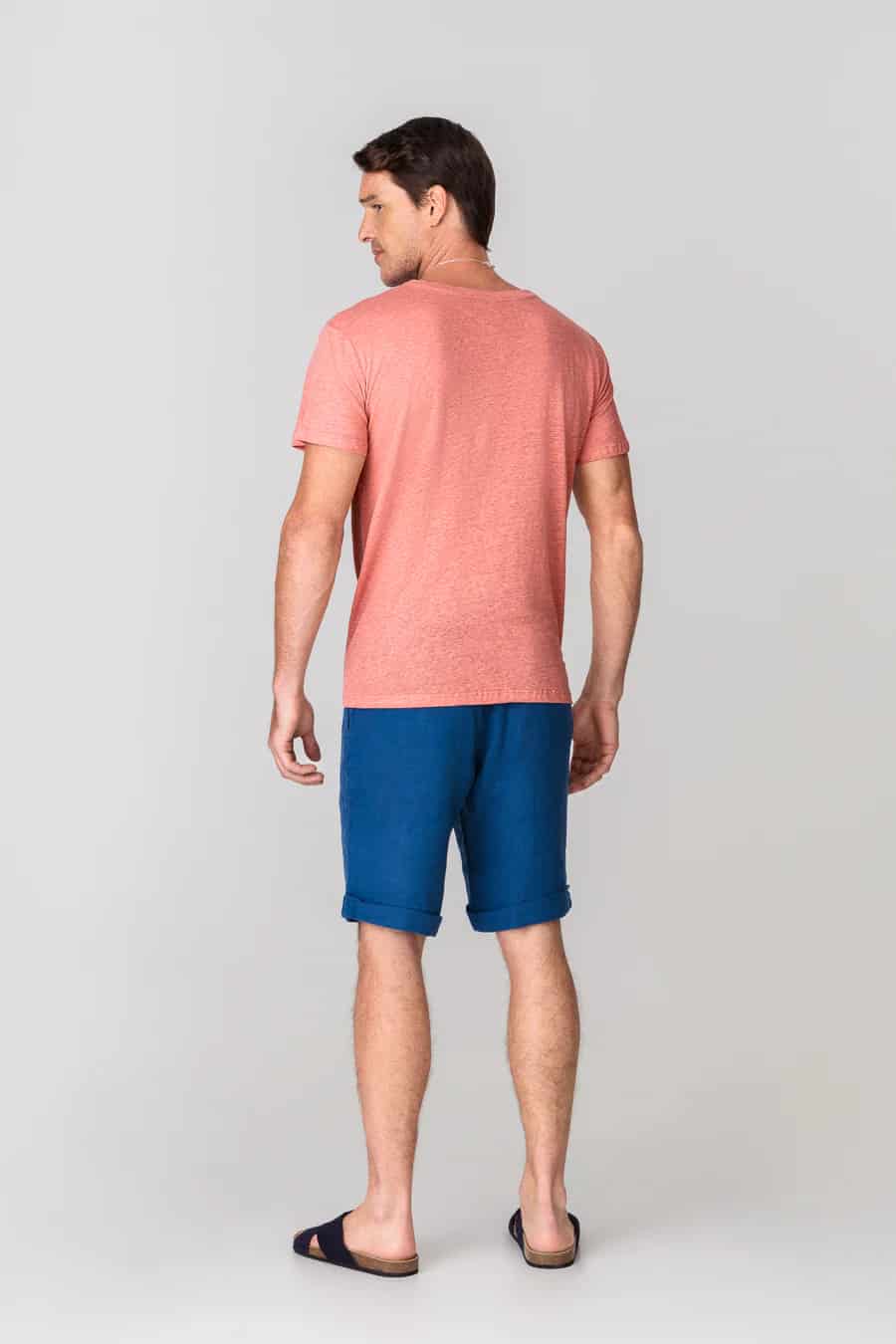 Men's linen t-shirt red - miniatura 5