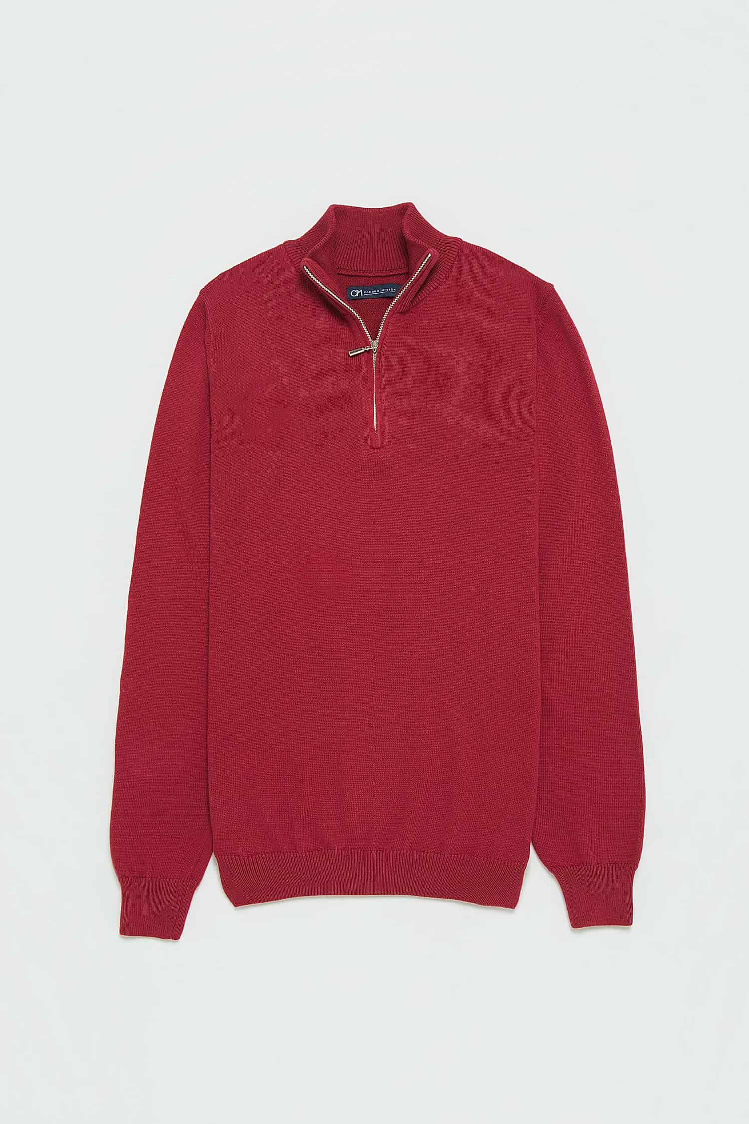 Saco Half Zip Algodón Vino - miniatura 1