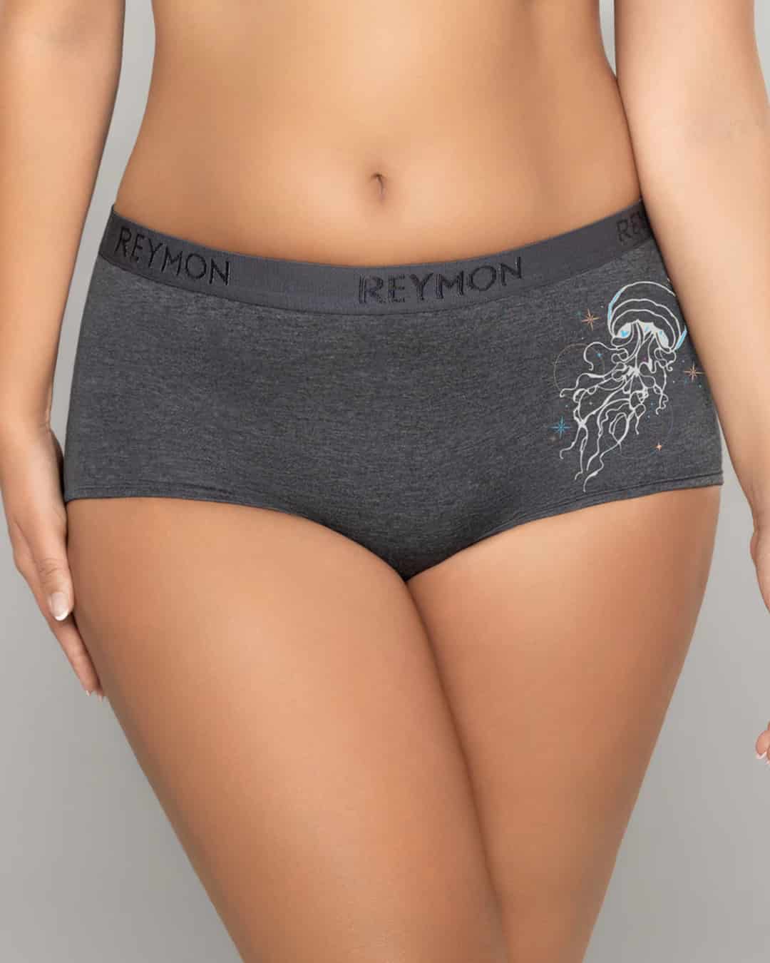 Boxer Femenino Tiro Alto en Algodón Estampado con Elástico Reymon Ref. 8010 - miniatura 7