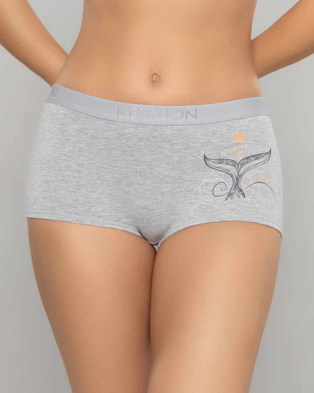 Boxer Femenino Tiro Alto en Algodón Estampado con Elástico Reymon Ref. 8010 - miniatura 6