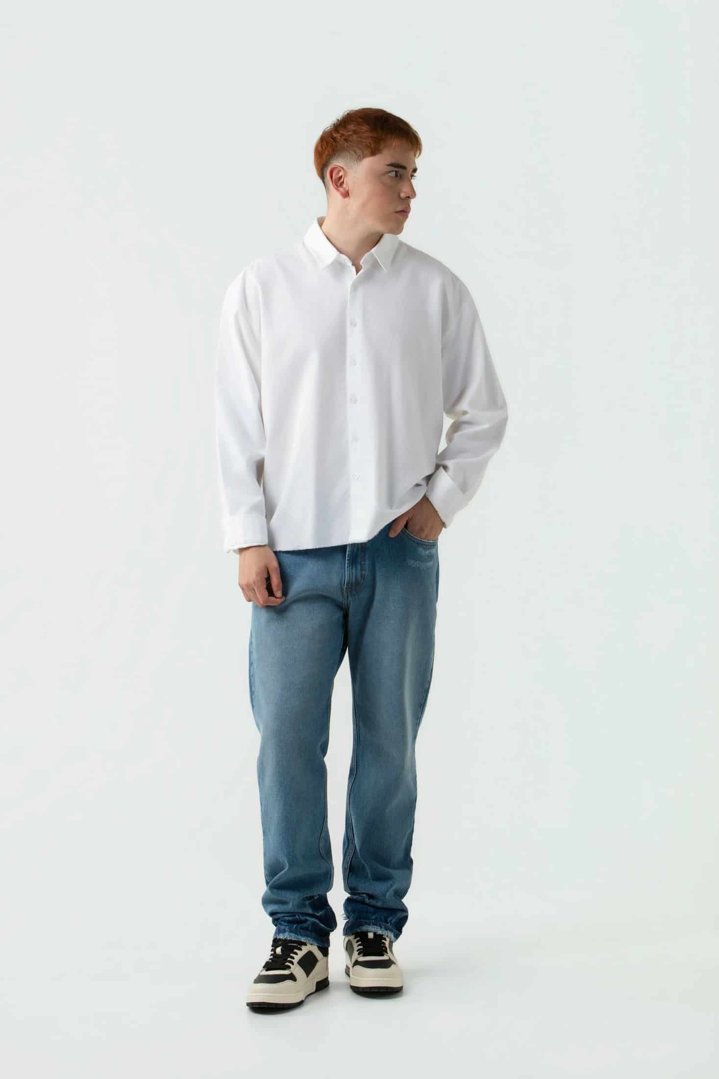 CAMISA MANGA LARGA COLOR BLANCO BLANCO - miniatura 4