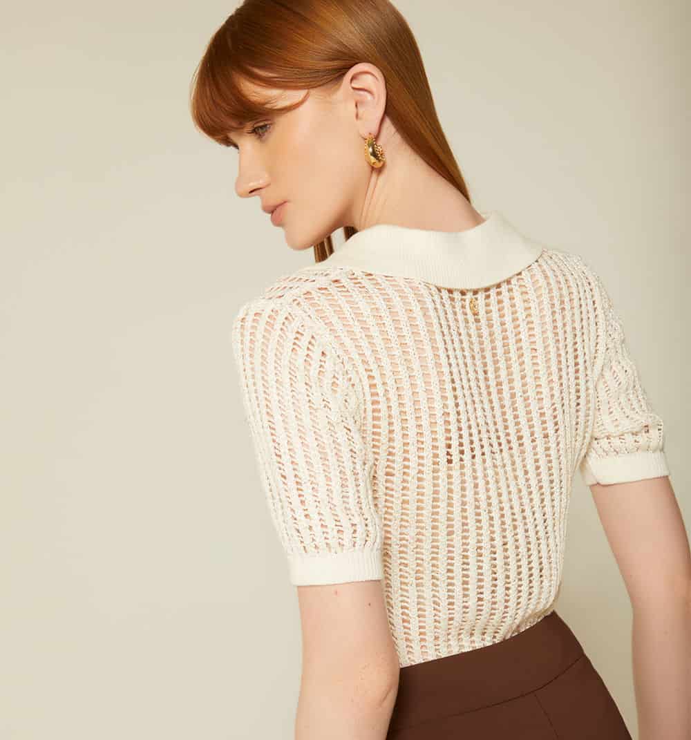 Blusa tipo polo en malla - miniatura 9