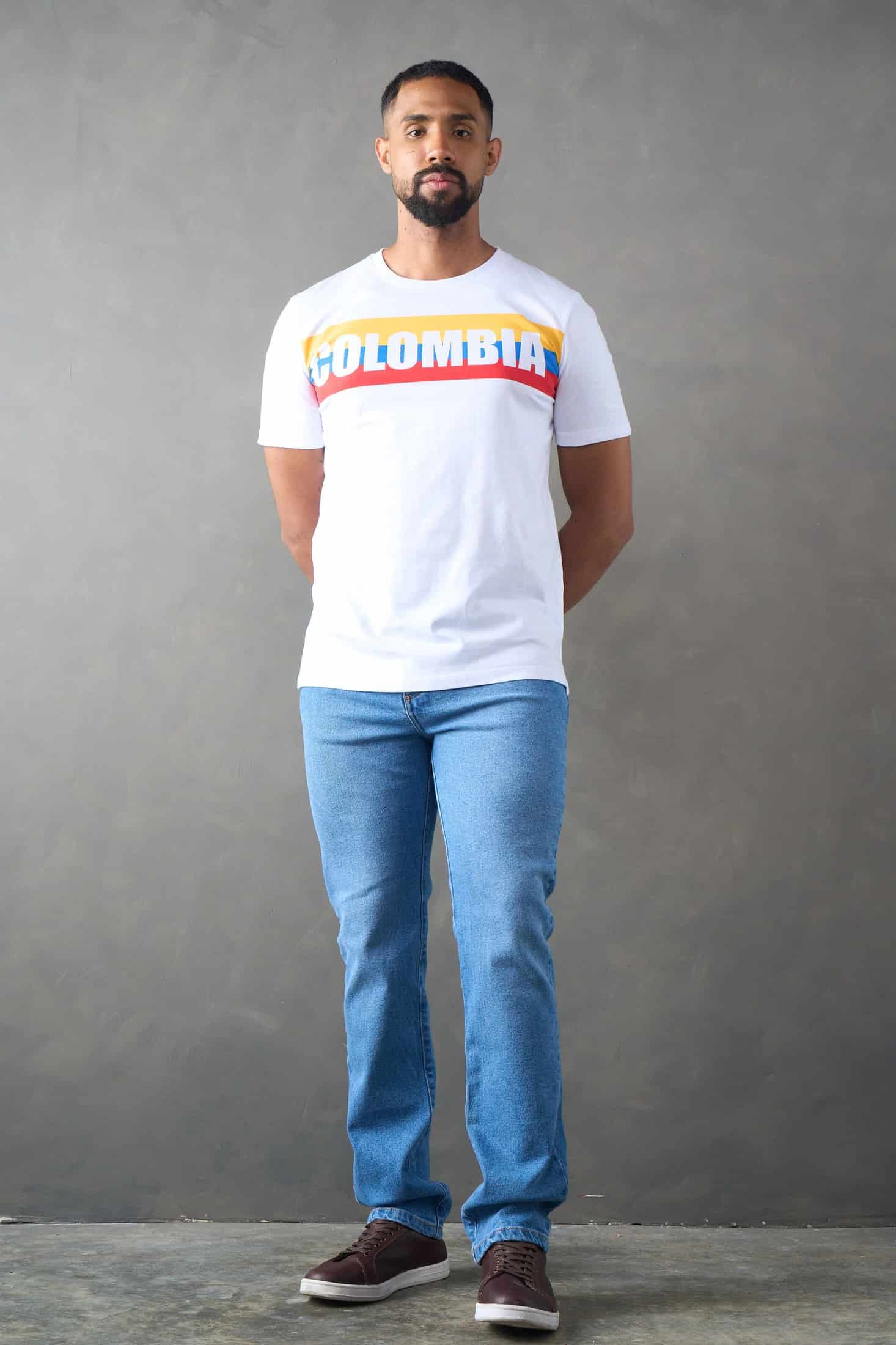 Camiseta blanca cuello redondo edición Colombia - miniatura 4