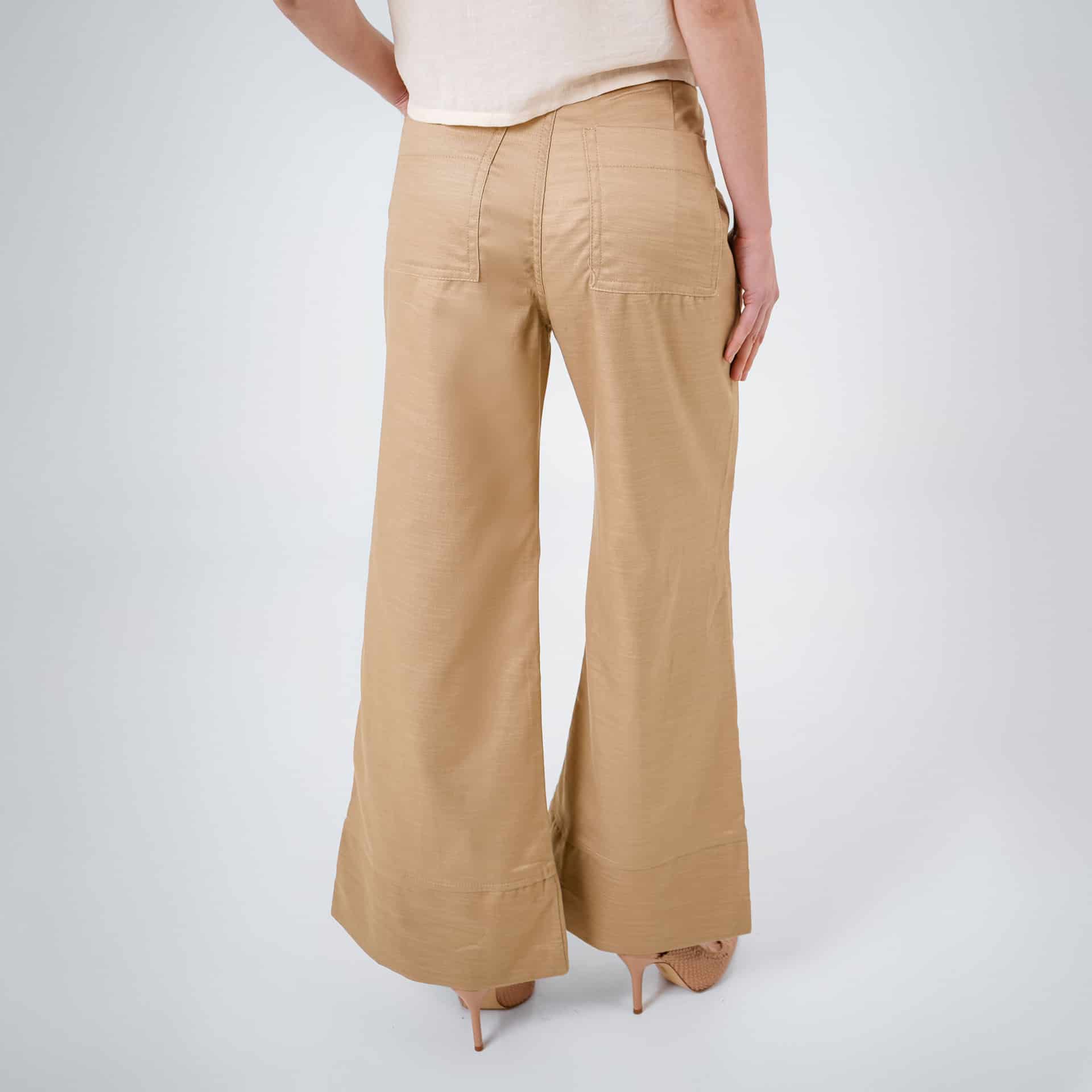Pantalón básico estilo cargo bota flare con ajuste en cintura - miniatura 8