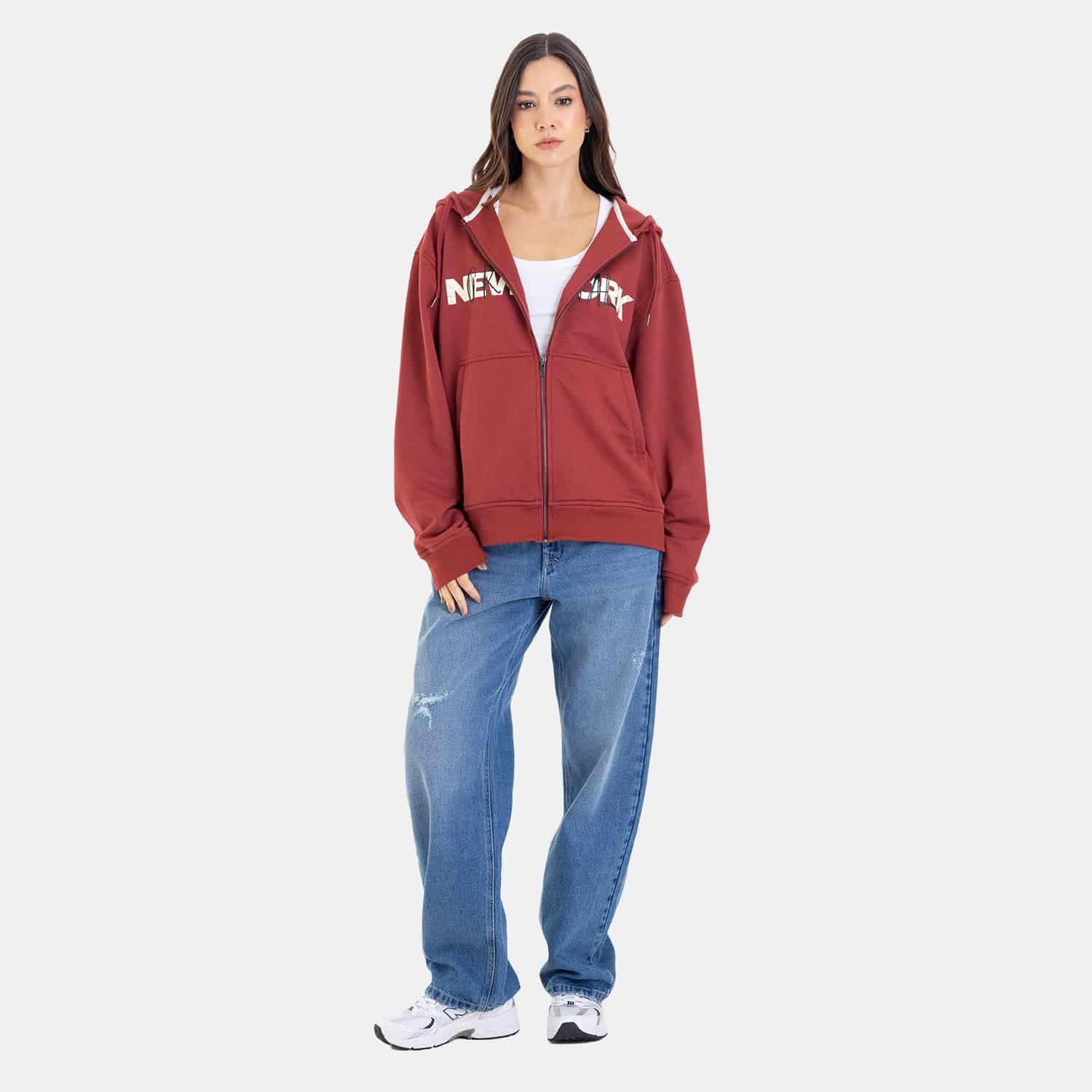 Zip Hoodie Regular Fit Red - miniatura 4