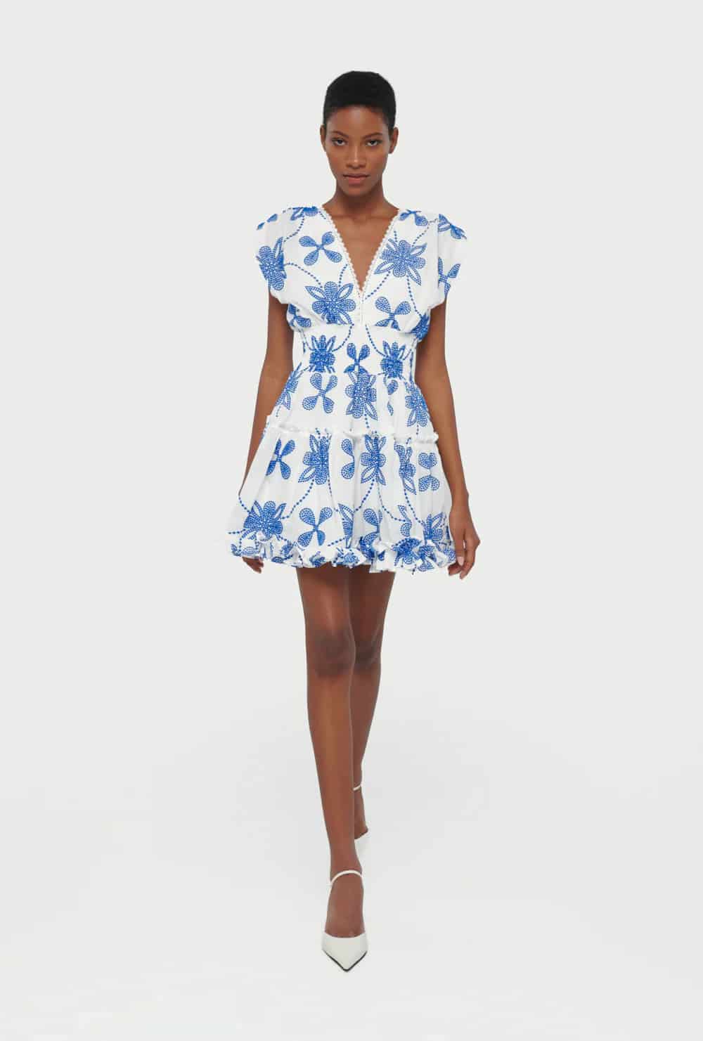 GISELLE MINI DRESS WHITE/BLUE - miniatura 1