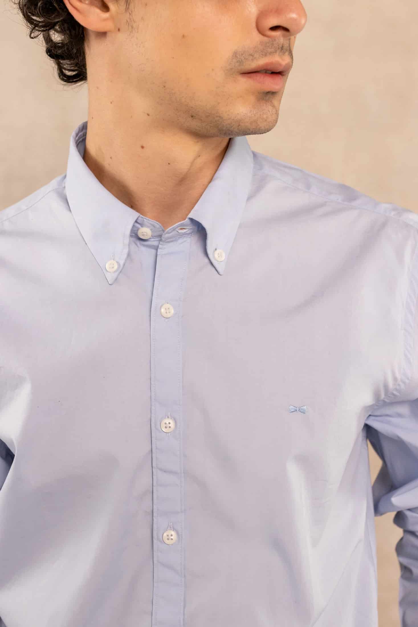 Camisa Antimanchas Popelina Light Blue - Talla Regular - miniatura 3