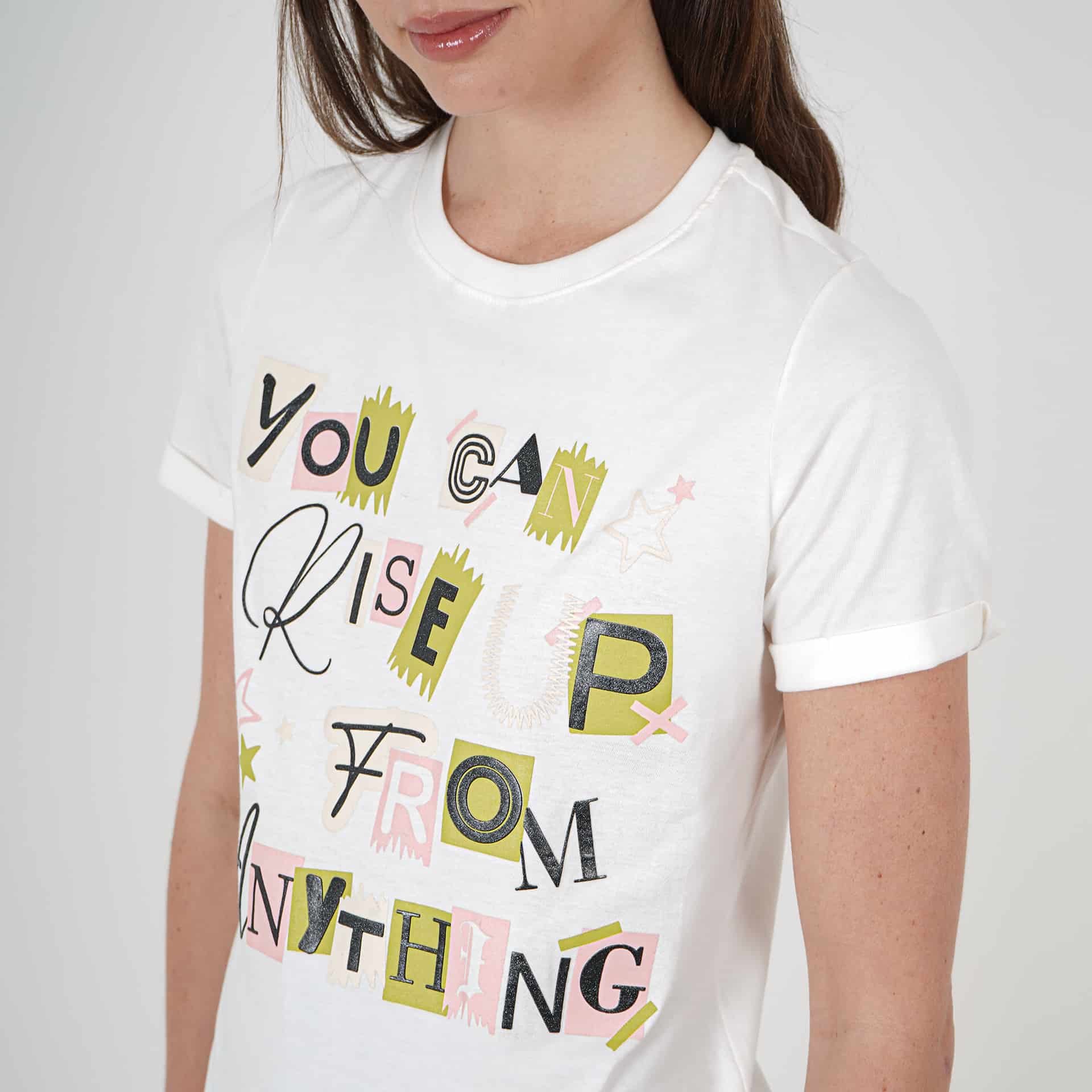 Camiseta cuello redondo manga corta con estampado You Can Rise - miniatura 3
