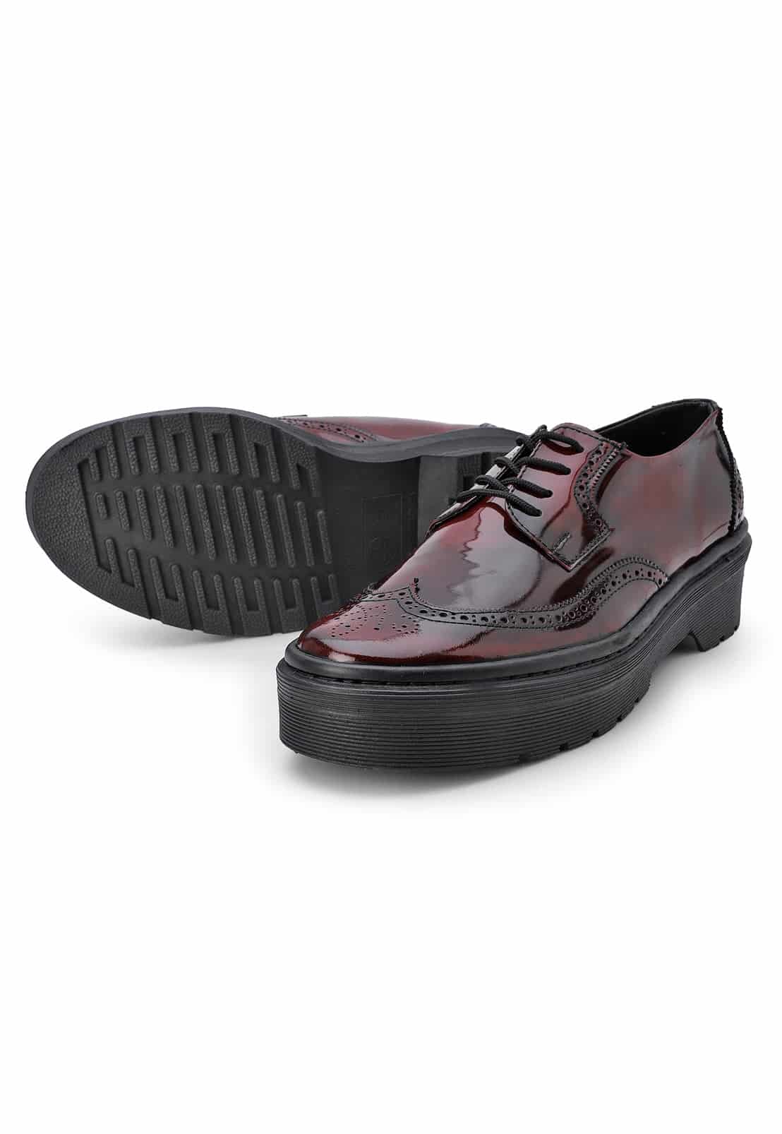 Zapatos oxford vinotinto suela chunky - miniatura 10