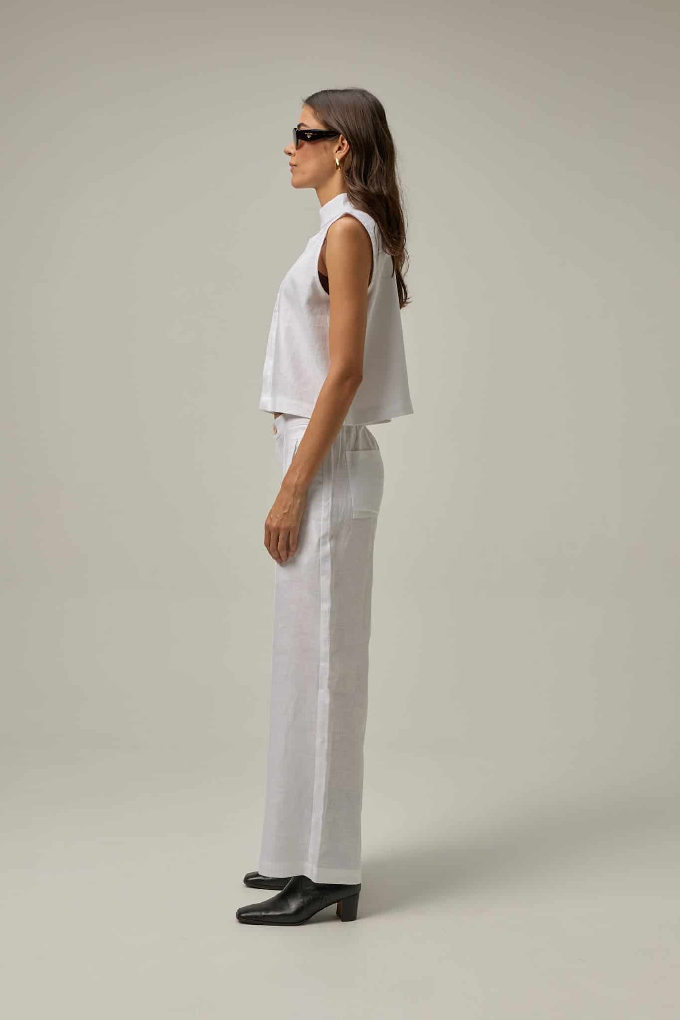 Pantalón Serre de lino | blanco - miniatura 4
