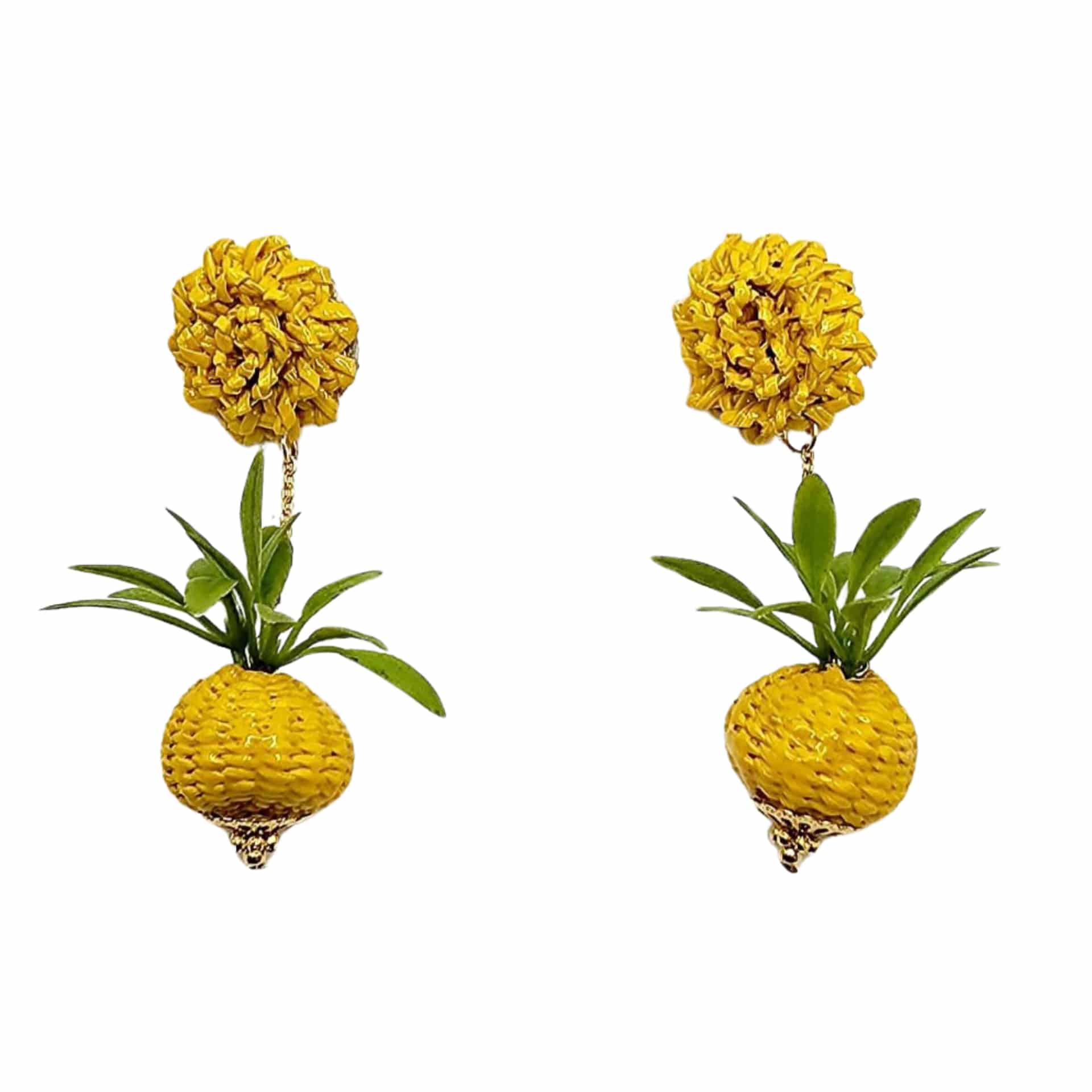 Golden Pineapple Drop Earrings - miniatura 2