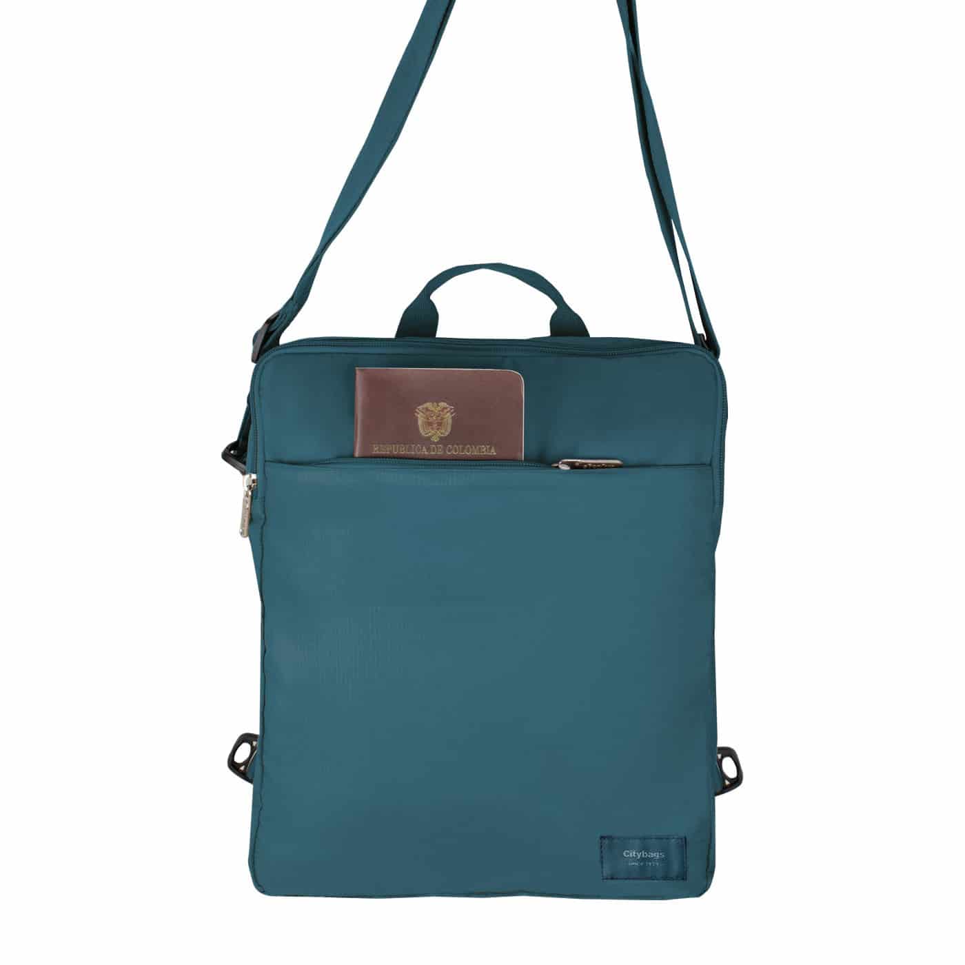 Bolso Manos Libres Convertible a Morral Citybags Light Azul - miniatura 7