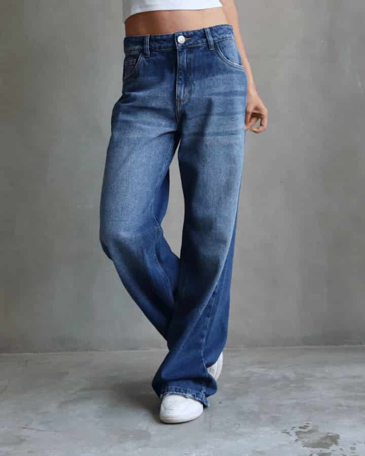 JEAN RELAXED FIT GLITTER STARS BLUE WASHED AZUL - miniatura 5