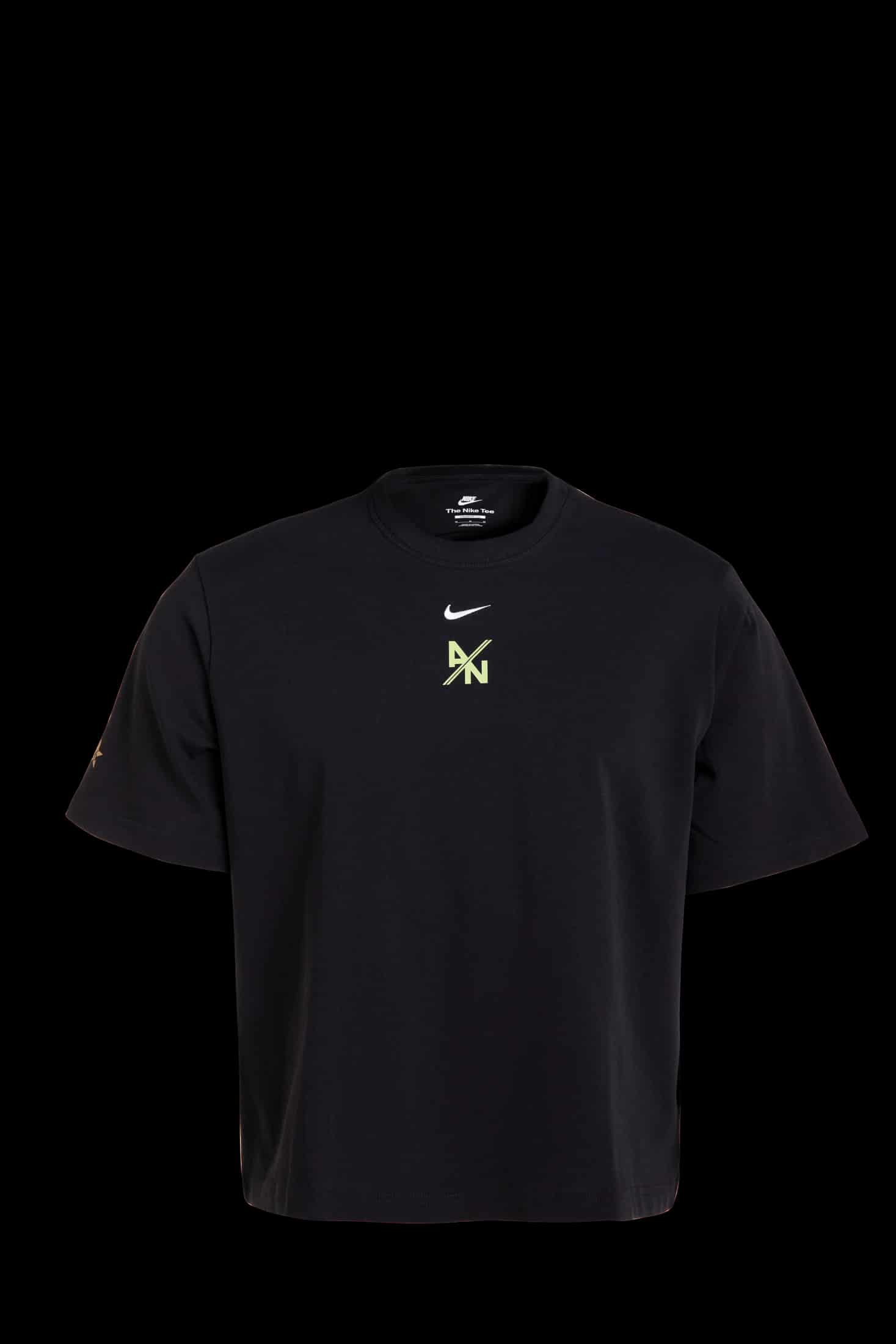 CAMISETA NEGRA MUJER NIKE AN VERDE - miniatura 1