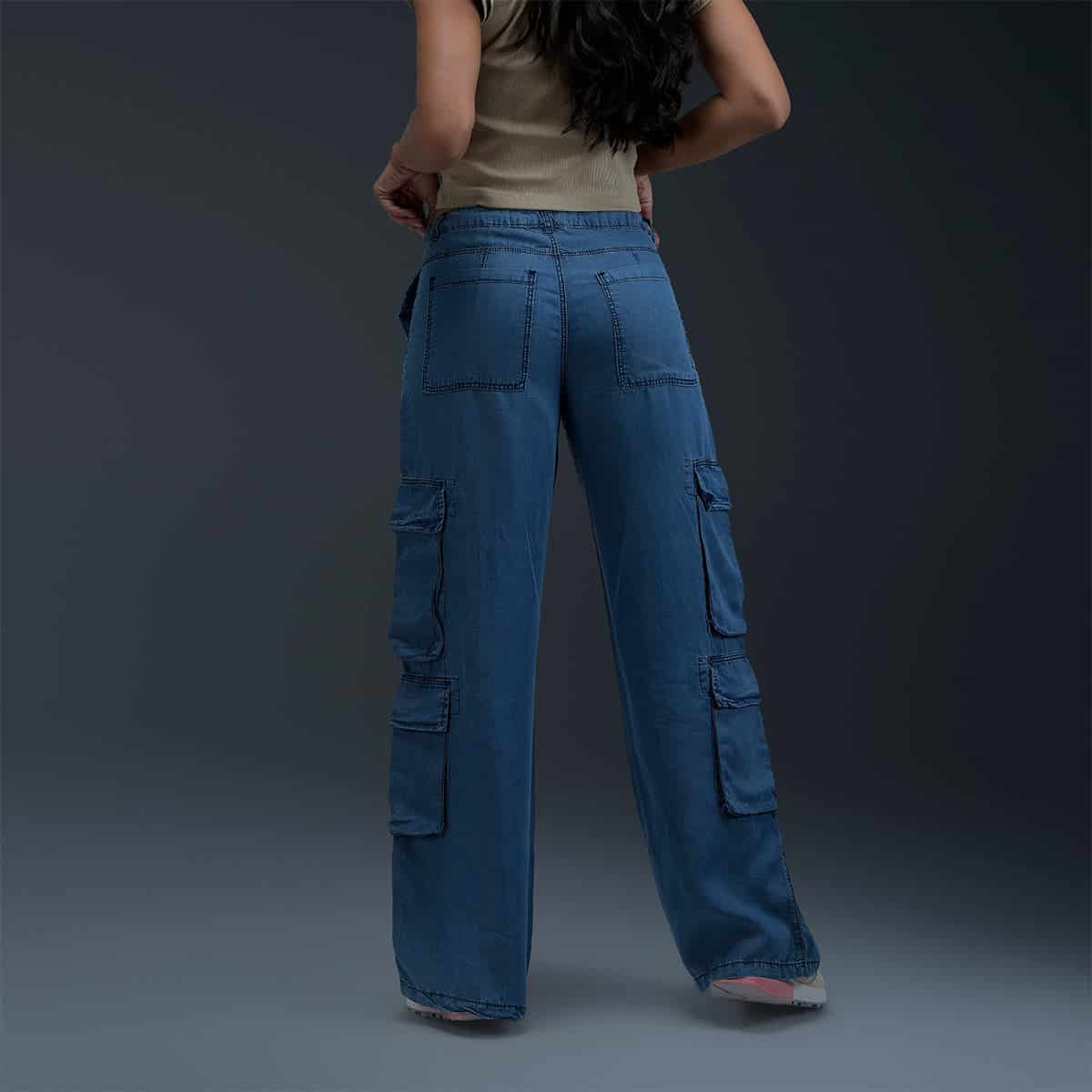 Jeans Cargo Azul Mujer - miniatura 2