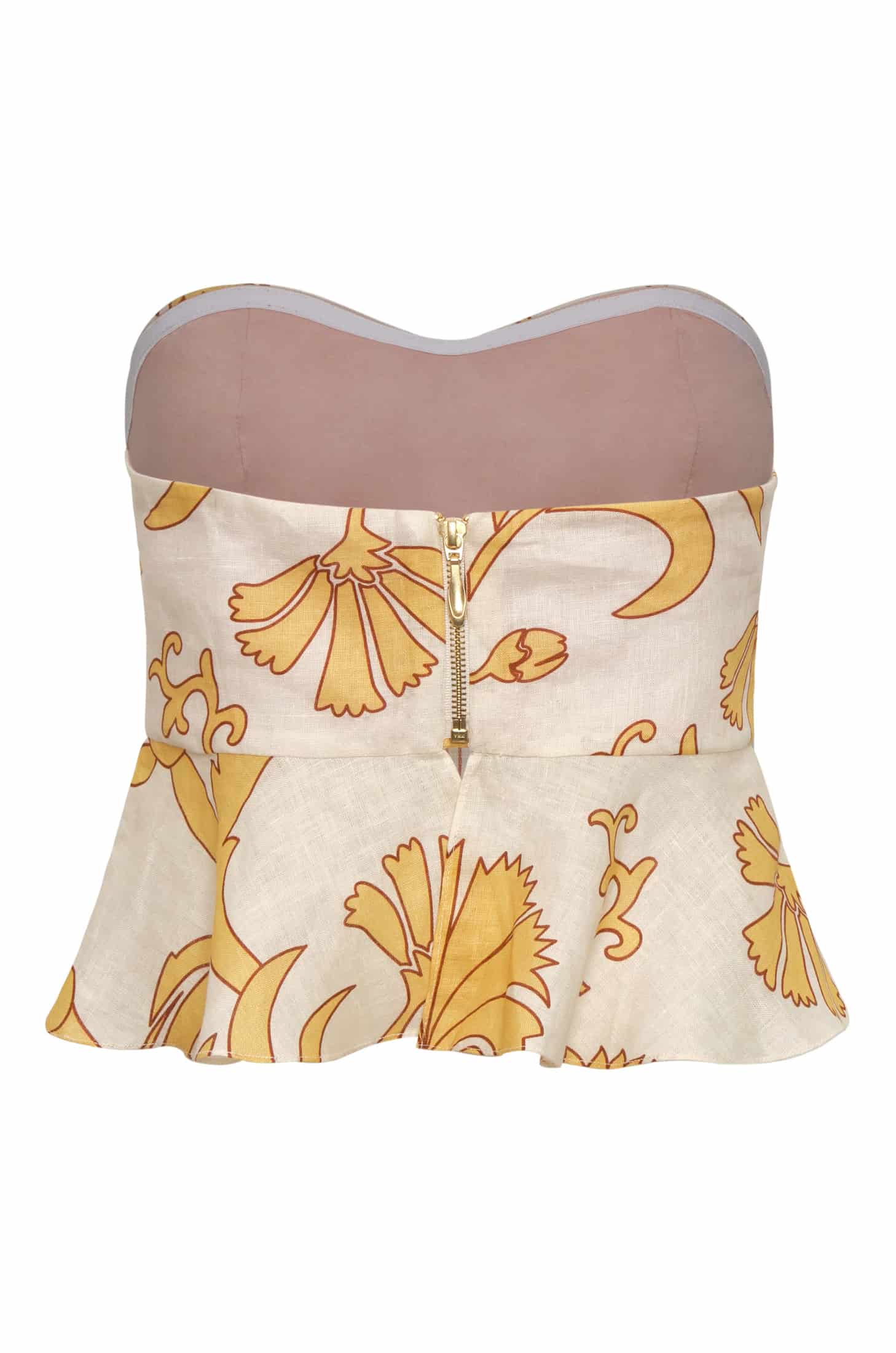 Peplum Linen Top / Yellow Flowers - miniatura 3