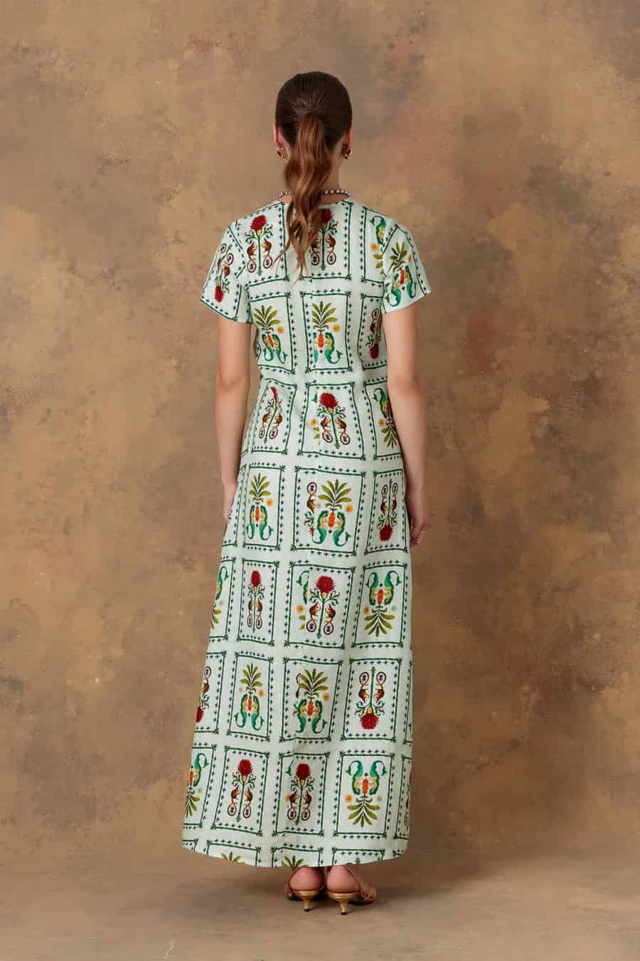 Wome's dress linen silvan light green - miniatura 6