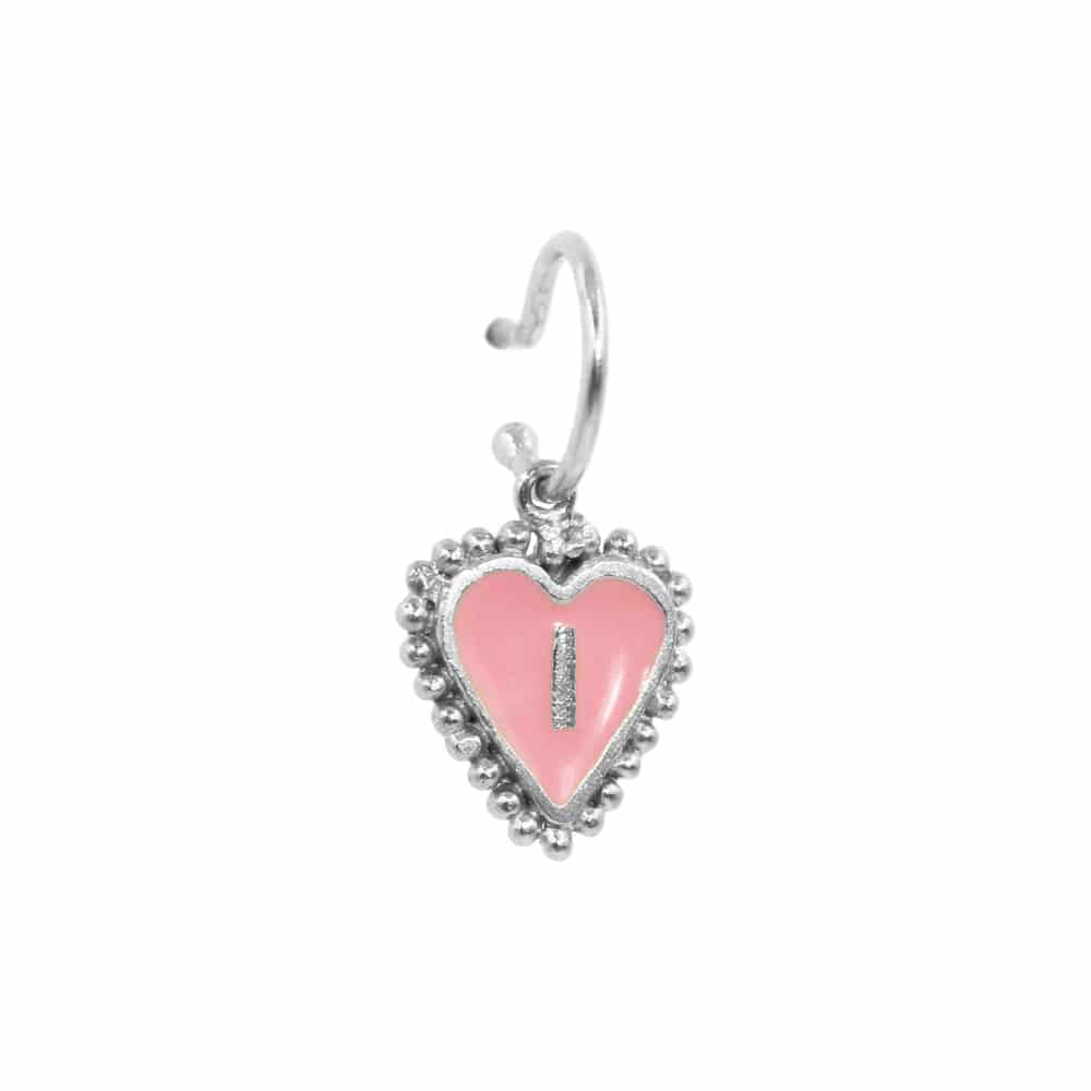 PreOrder Baby Hoops 9mm Letra Heart Plata - miniatura 16