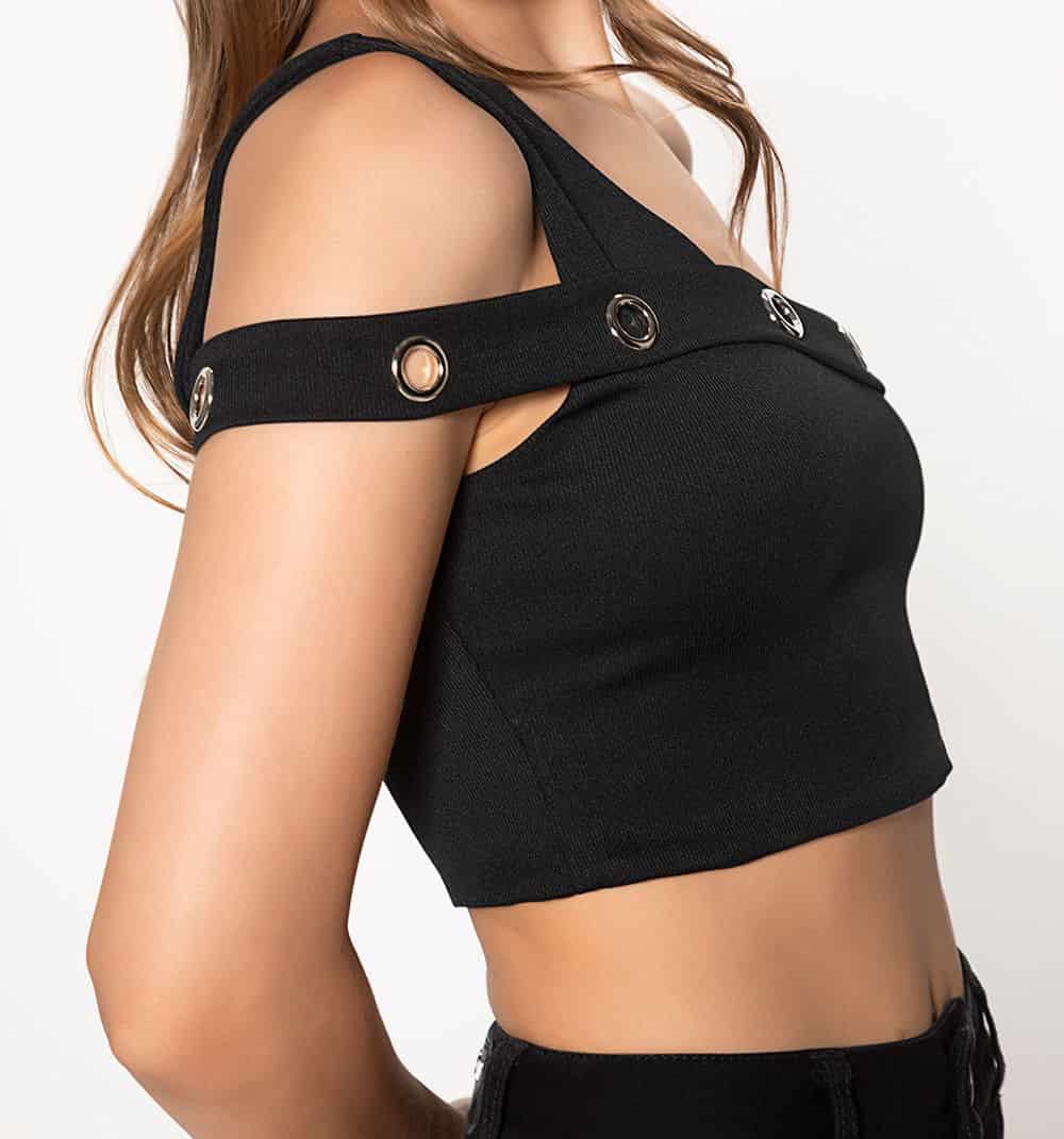 Blusa hombro descubierto con ojaletes - miniatura 3