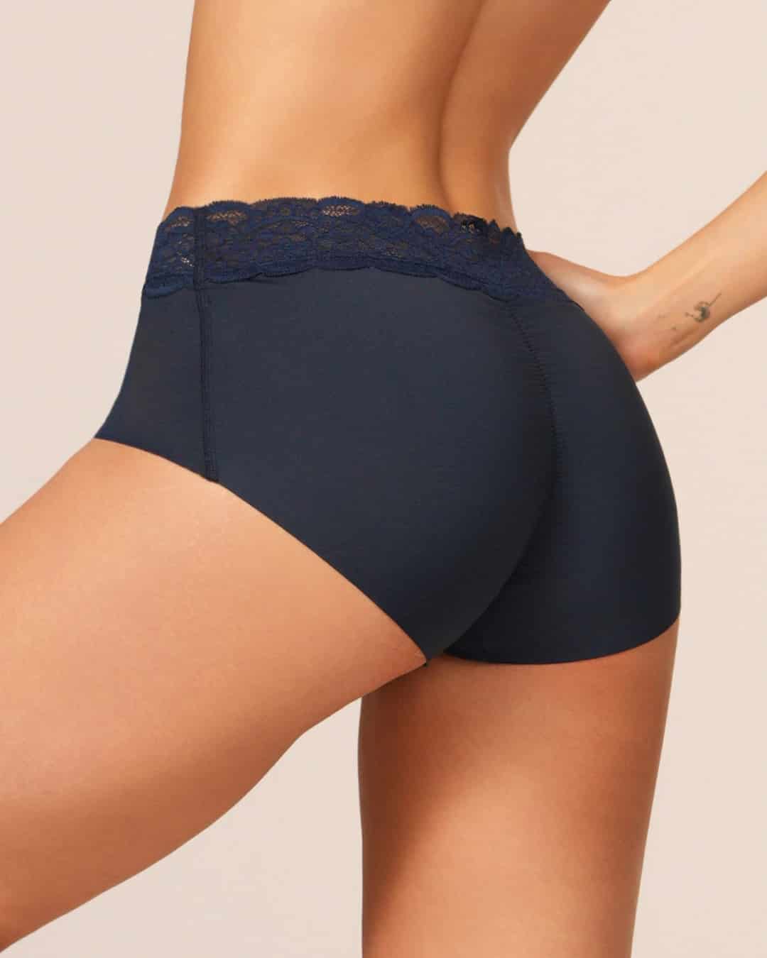 Panty Tiro Alto con Efecto Levanta Cola en Microfibra con Encaje Ref. 8070 - miniatura 7