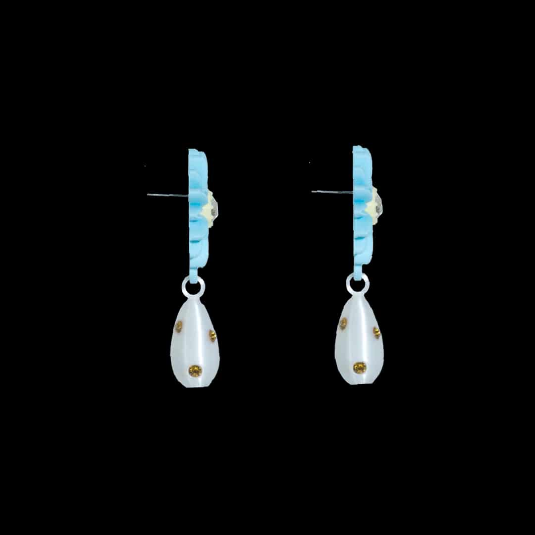 ARETES DE MARGARITA CON DIJE DE PERLA - miniatura 4