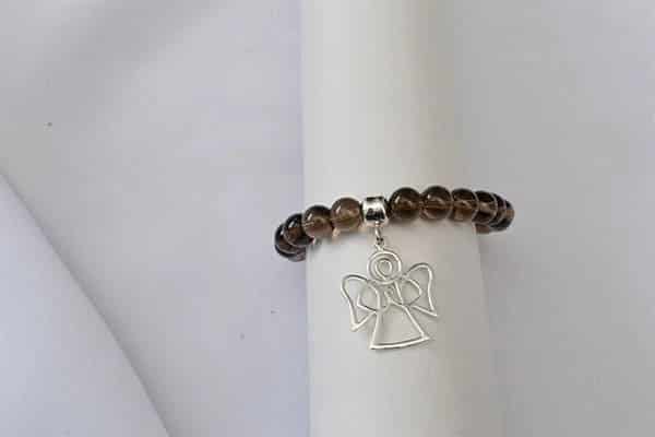 Pulsera Cuarzo Humo dije ángel - miniatura 3