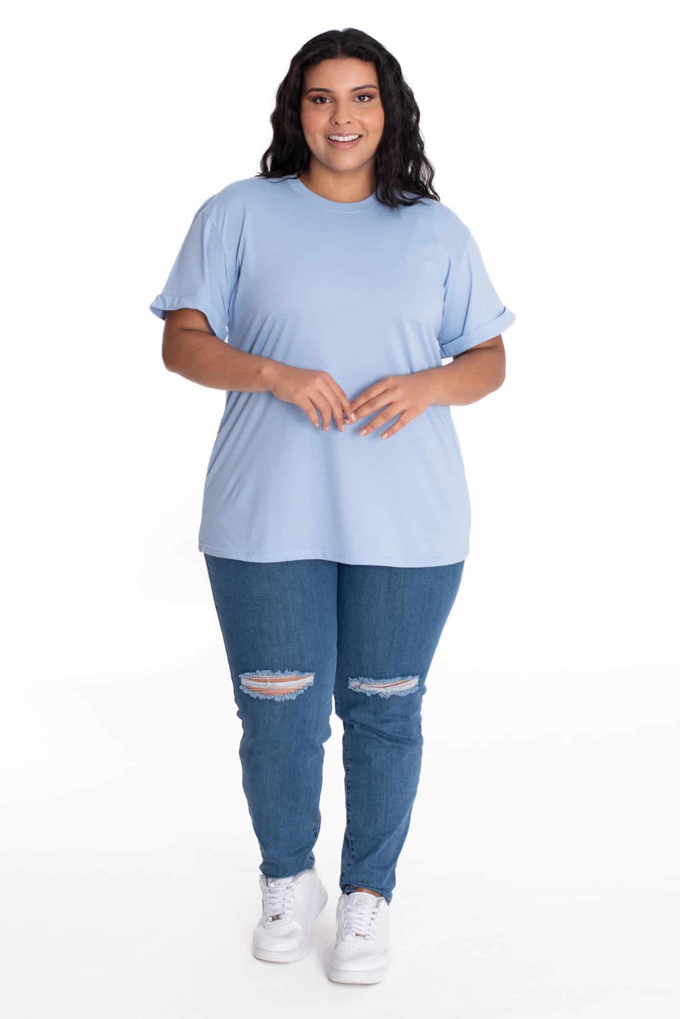 Camiseta Oversize Azul Claro - miniatura 5