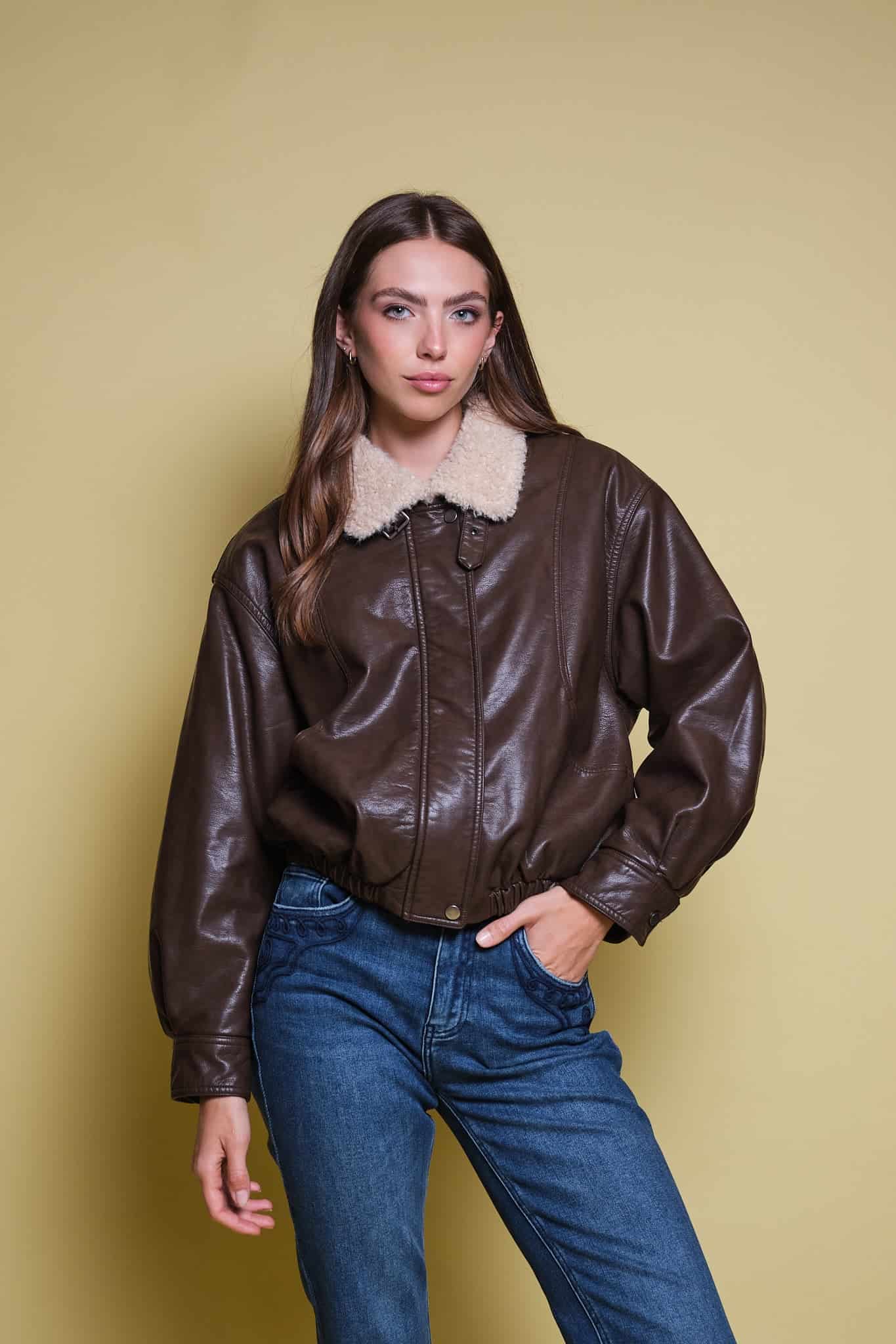CHAQUETA SHEARLING CAFE - miniatura 1