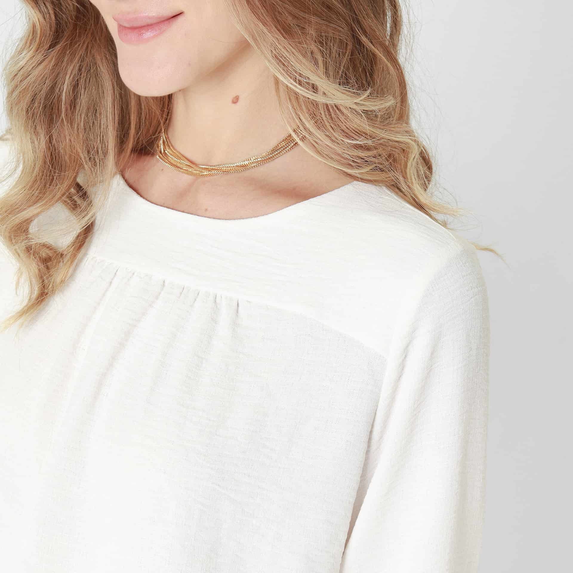 Blusa Cuello Redondo Manga 3Cuartos - miniatura 7
