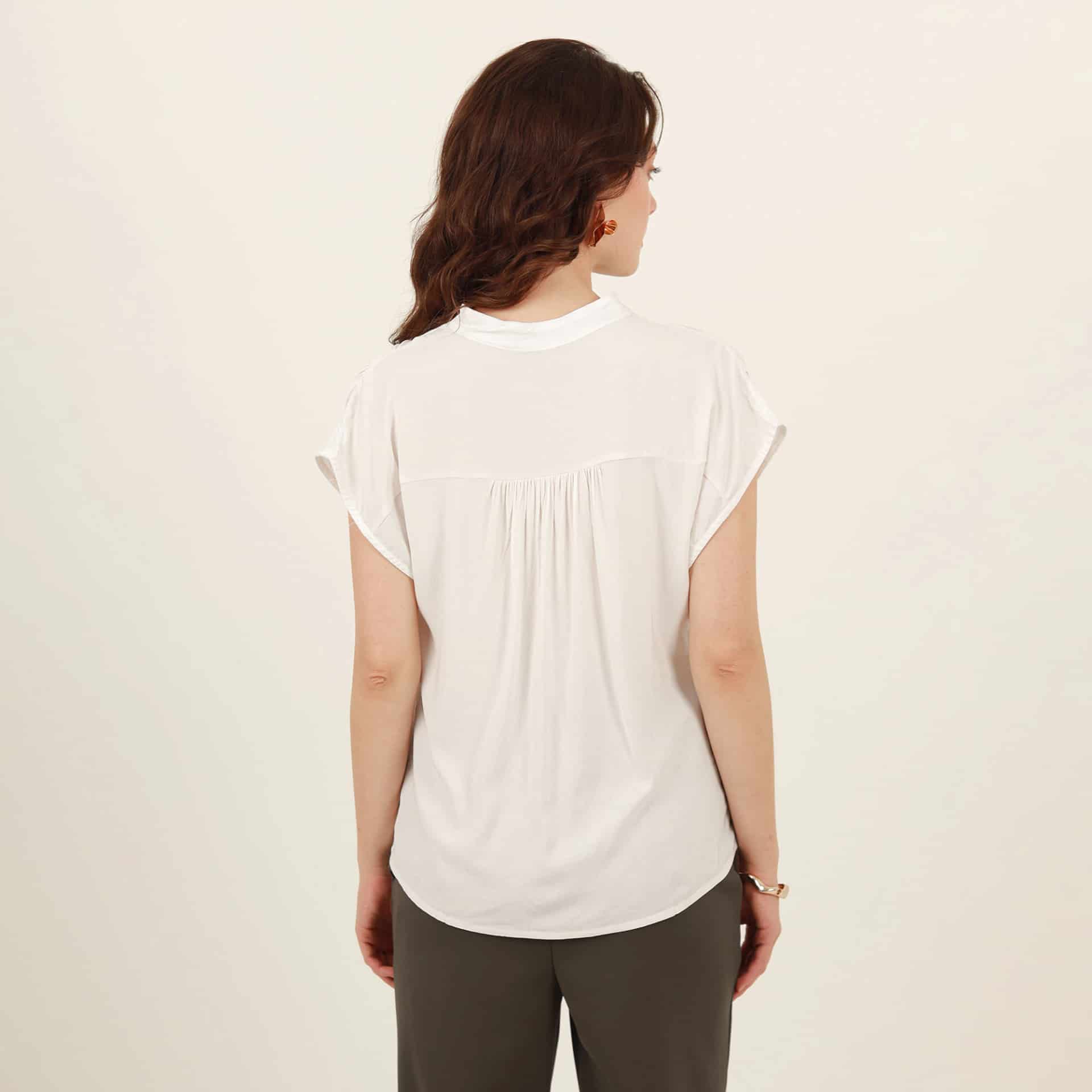 Blusa abierta cuello nerú manga sisa rodada - miniatura 9