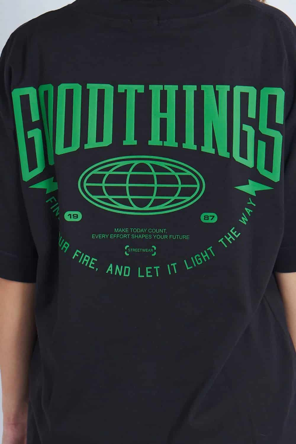 Camiseta oversize estampado Good Things Negro | DROP 03 | - miniatura 5
