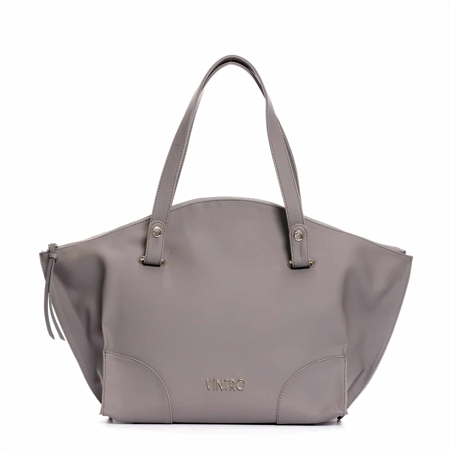 Cartera para mujer Grace grande gris con bolsillo interno y detalle - miniatura 1