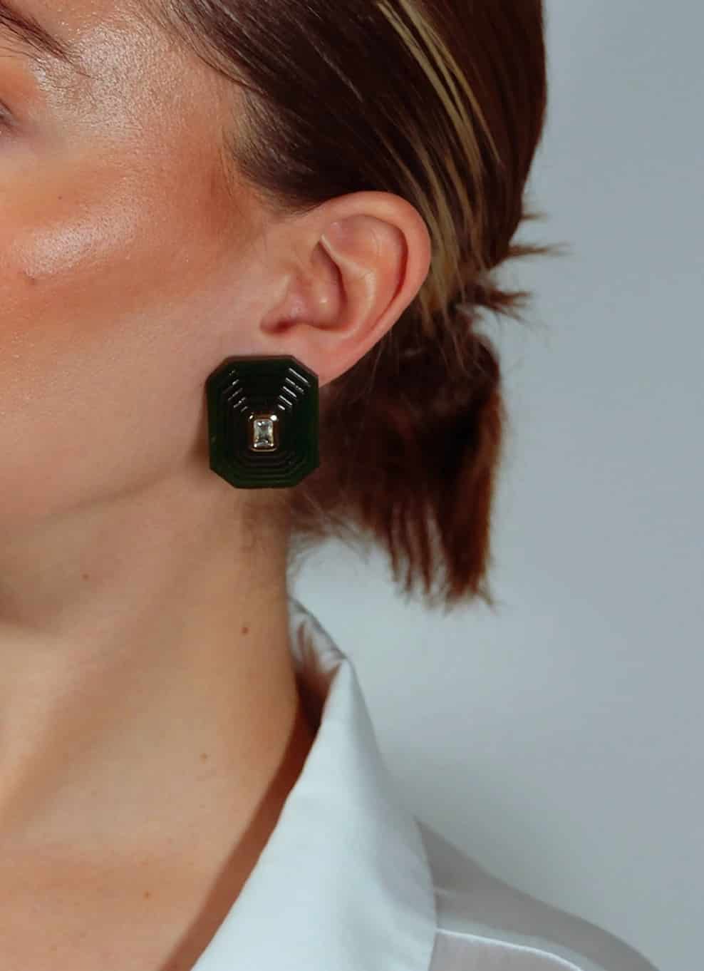 OTTAGONO M - GREEN EARRINGS - miniatura 2