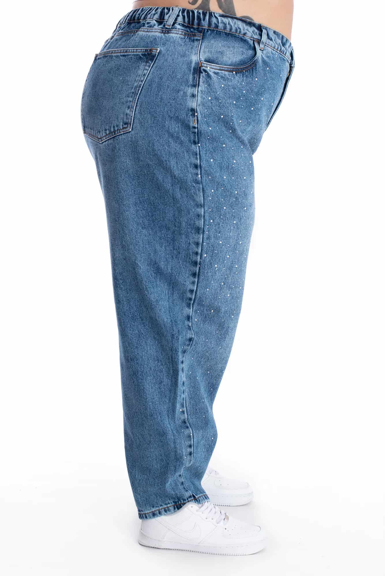 Jean Boyfriend Brillo Azul Medio 399 - miniatura 5
