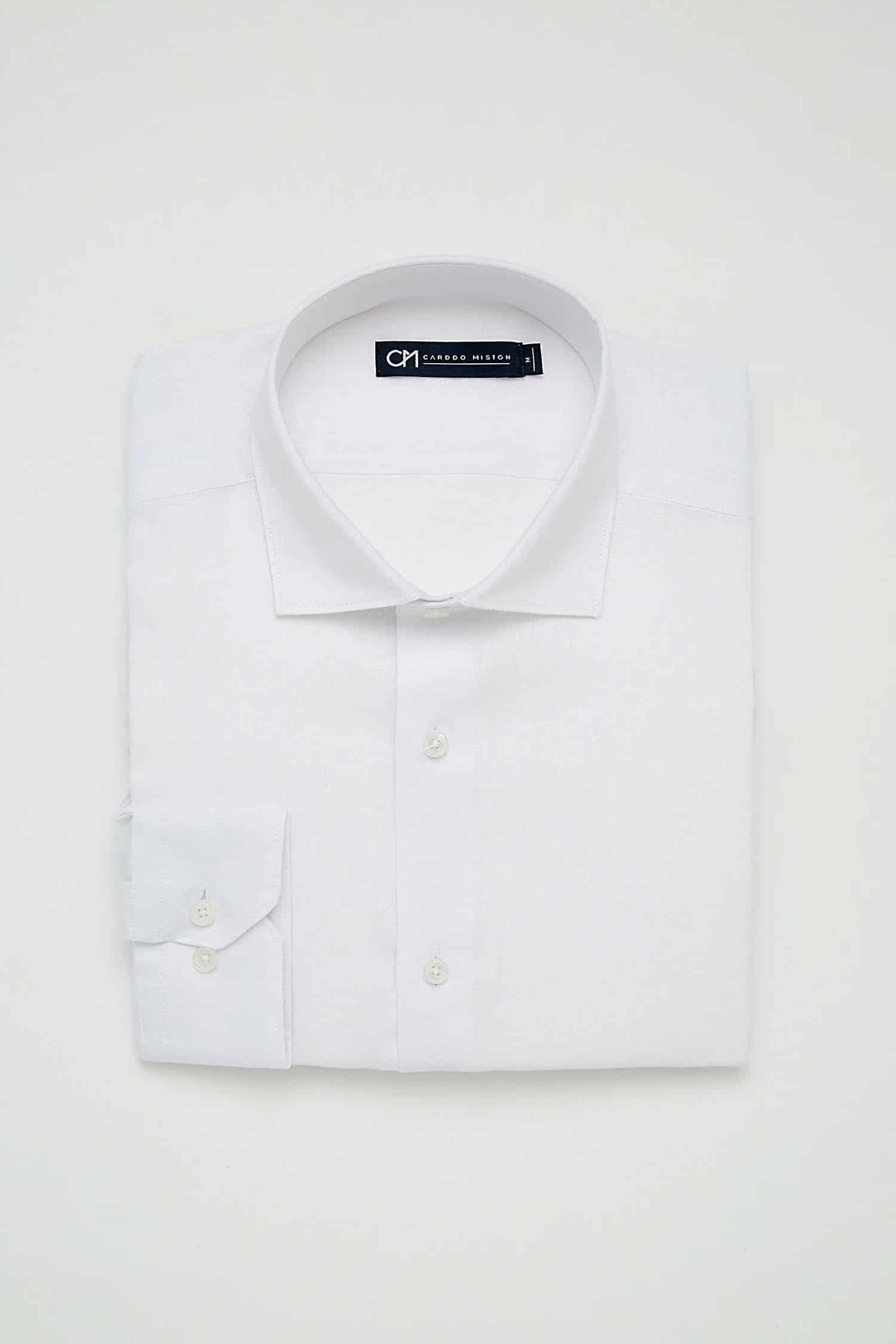 Camisa Button Under Lino Blanco - miniatura 4
