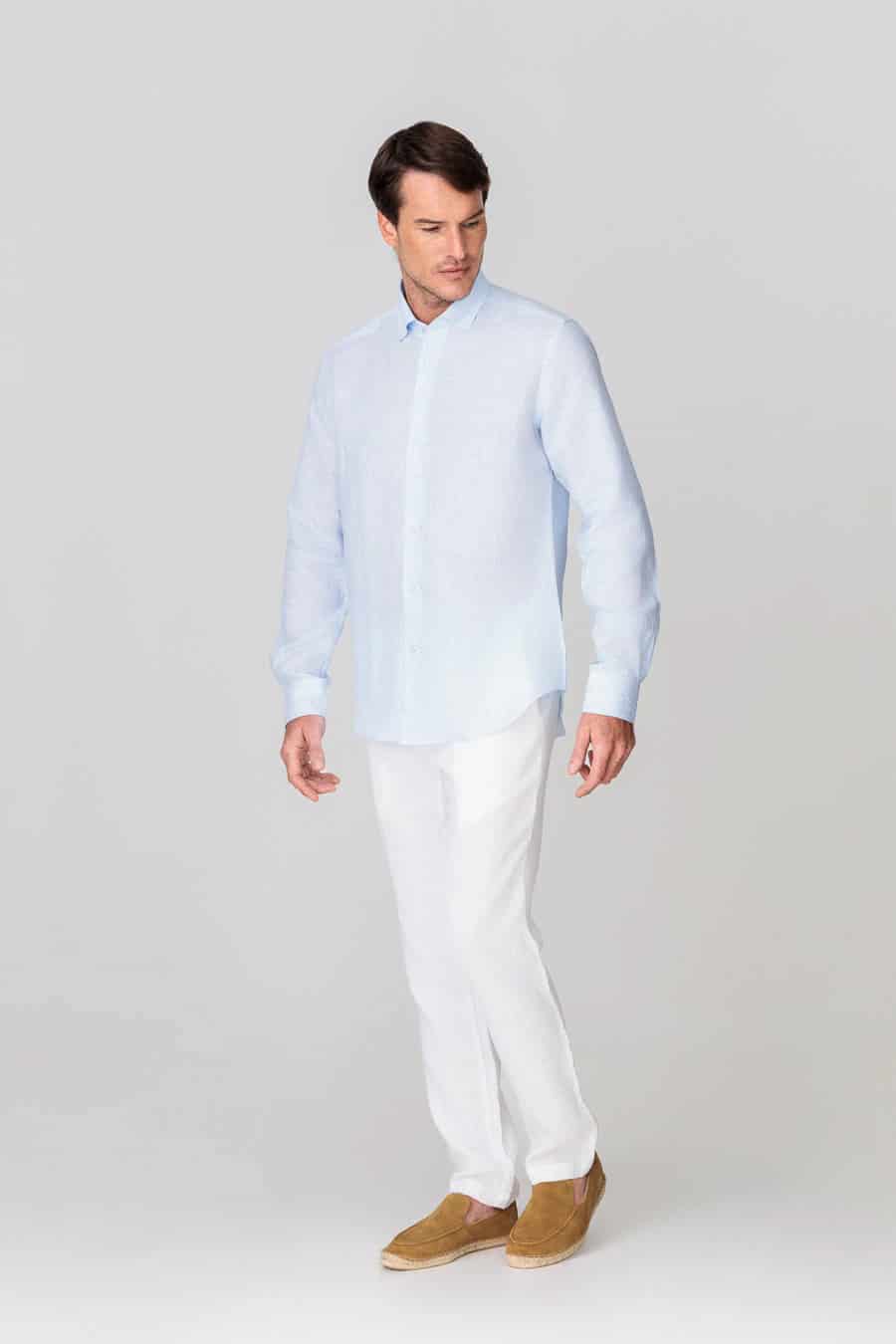 Men's linen pants white - miniatura 1