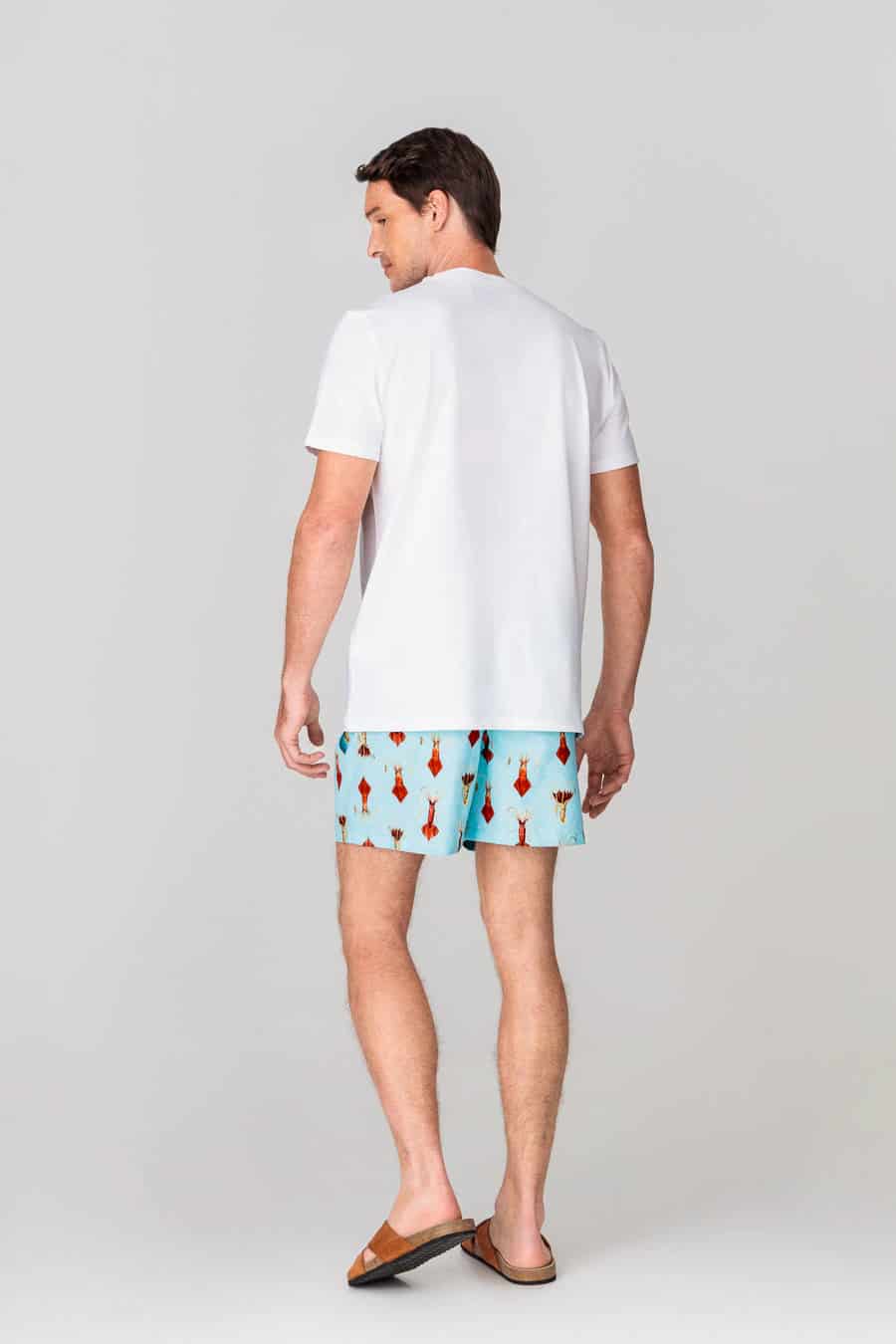 Men's cotton t-shirt pocket egret white - miniatura 2